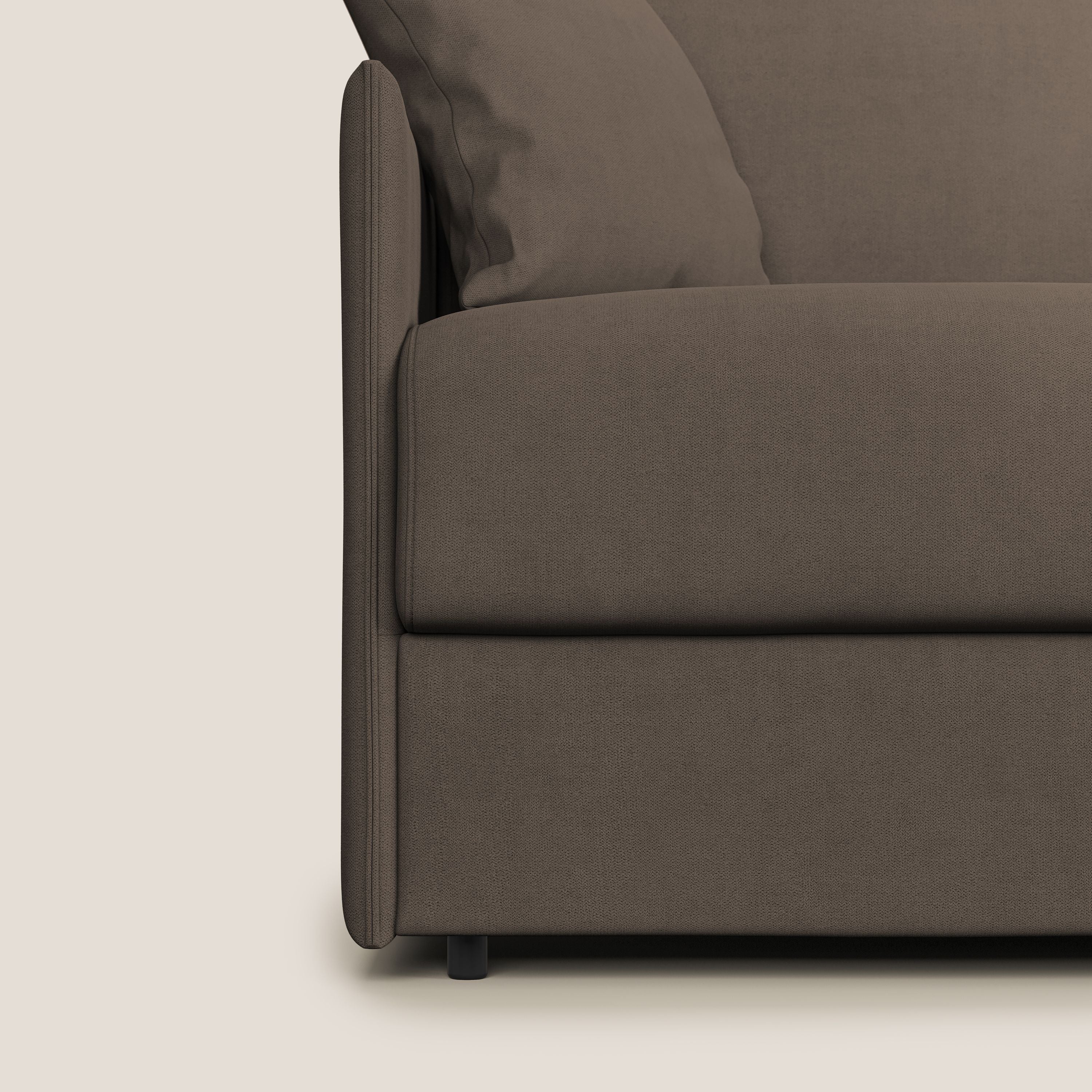 Evans Divano letto in morbido tessuto impermeabile T02 marrone - divani.store
