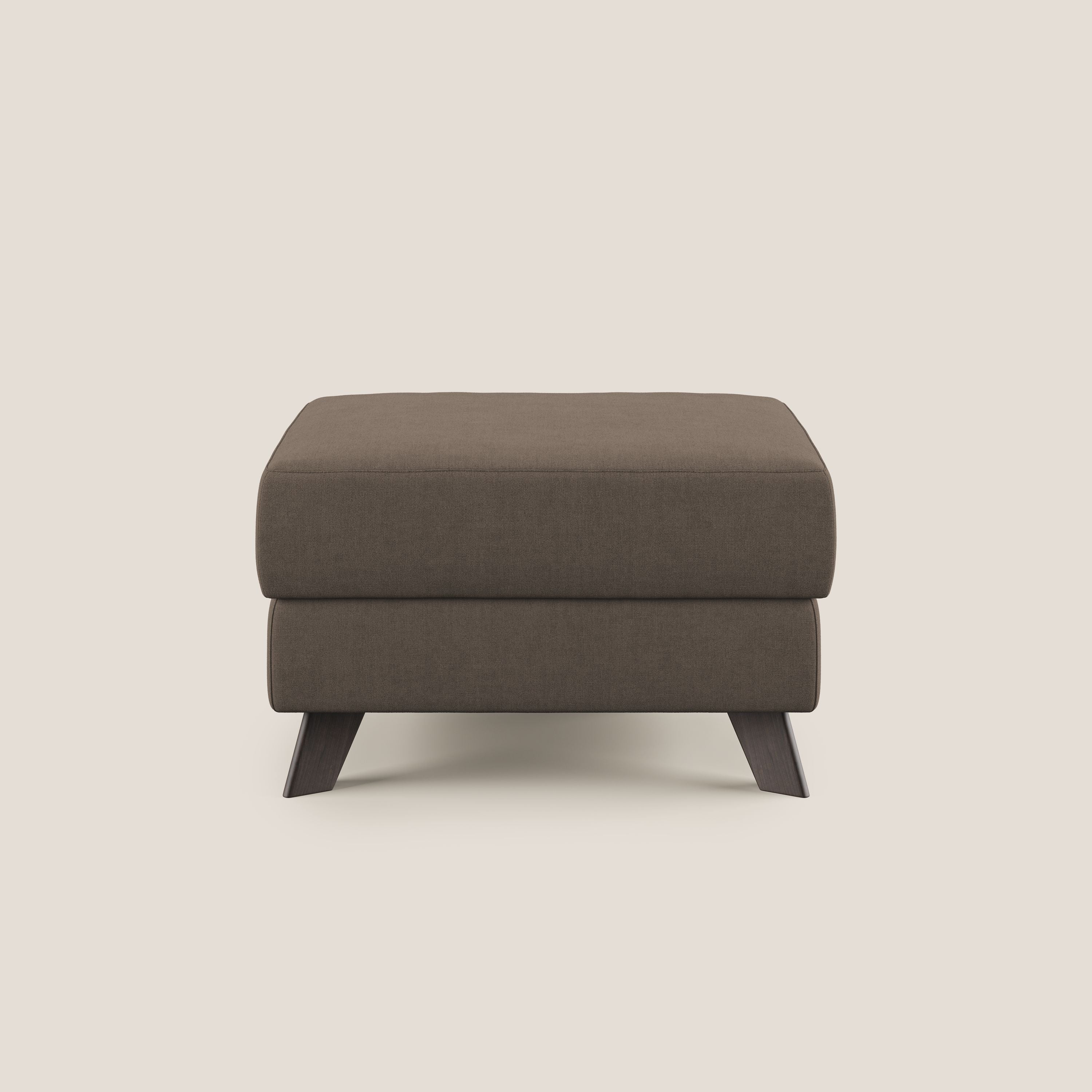 Moon Pouf contenitore e piedini alti in tessuto morbido impermeabile T02 marrone - divani.store