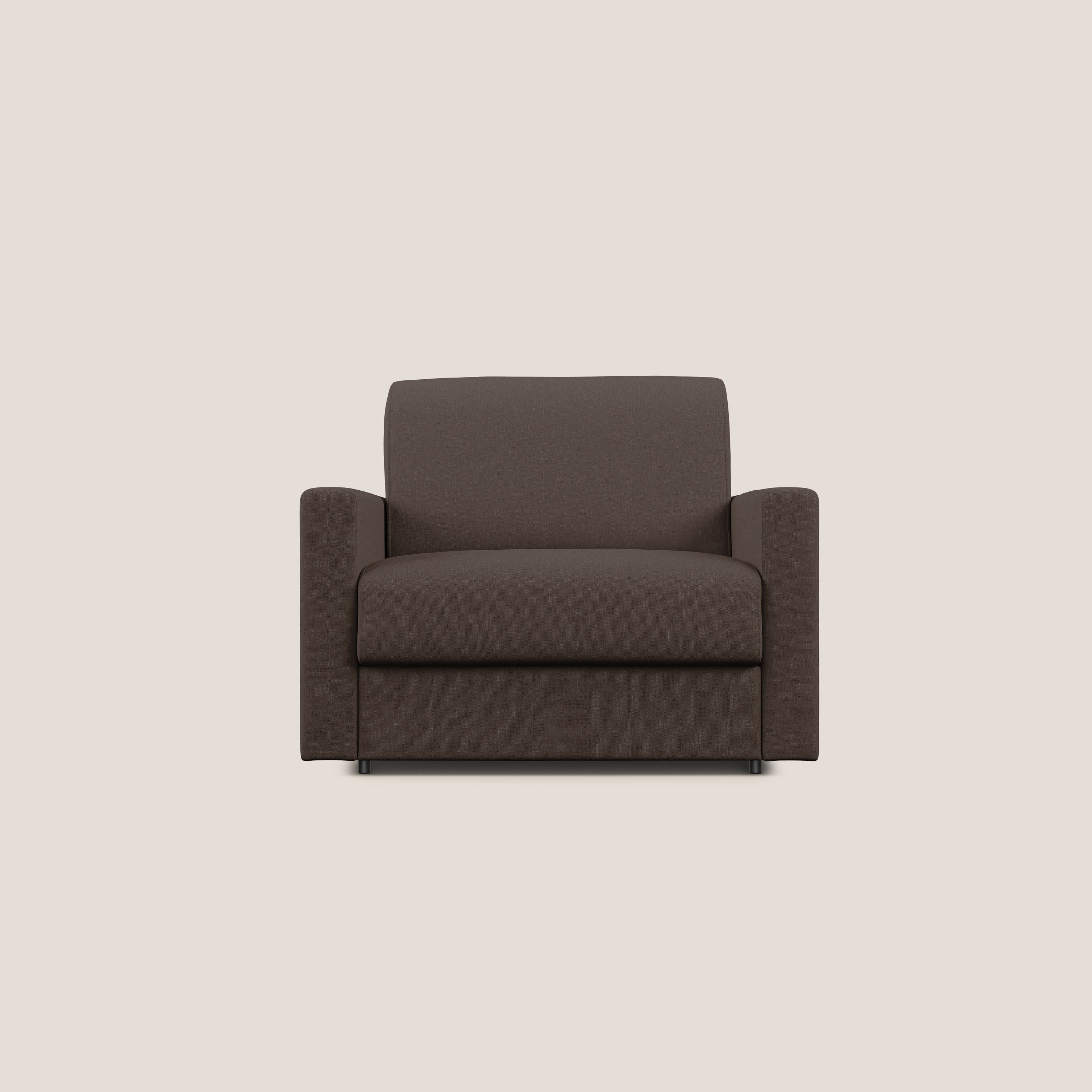Chris poltrona letto in tessuto impermeabile T13 marrone - divani.store