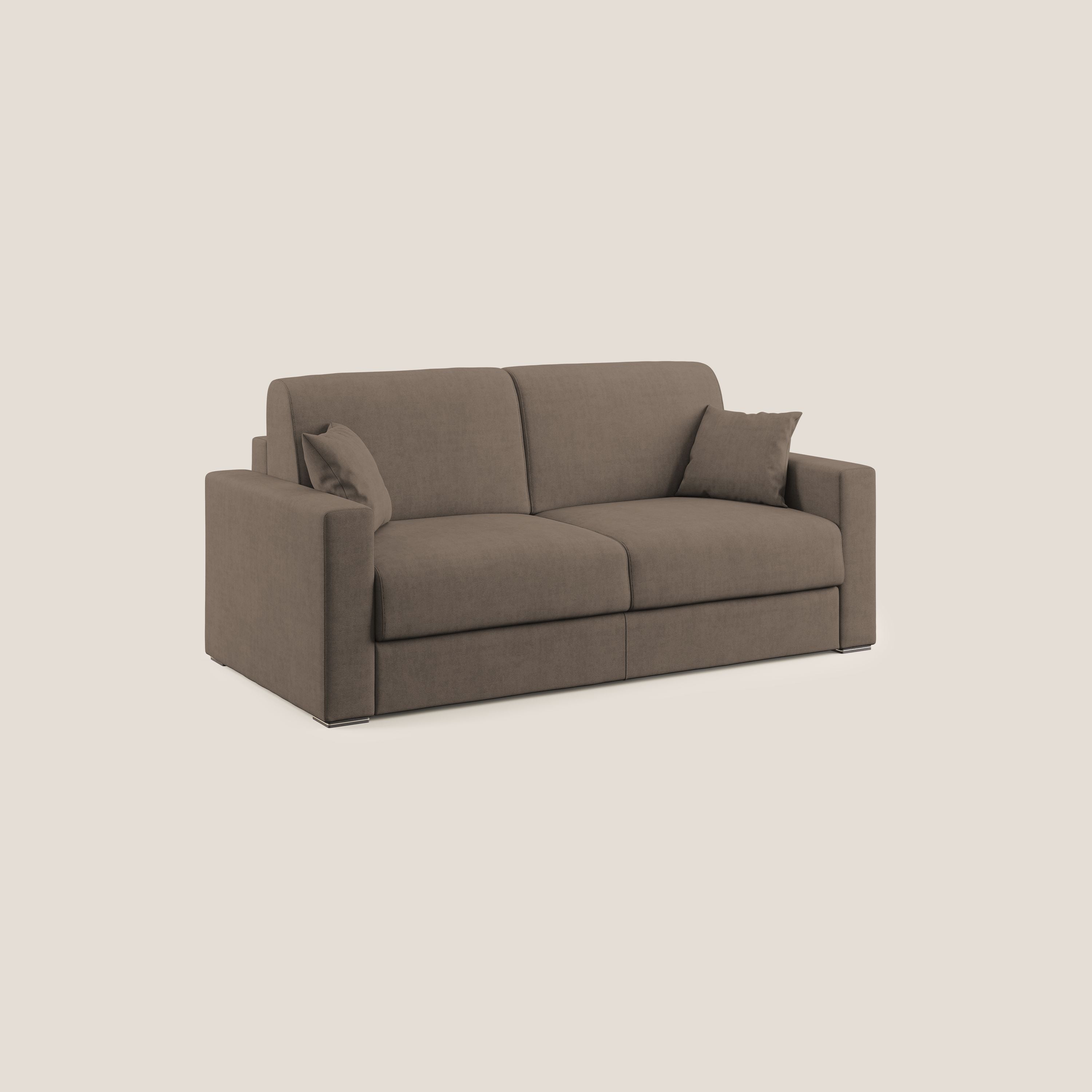 Best Divano letto matrimoniale in tessuto impermeabile T02 marrone - divani.store