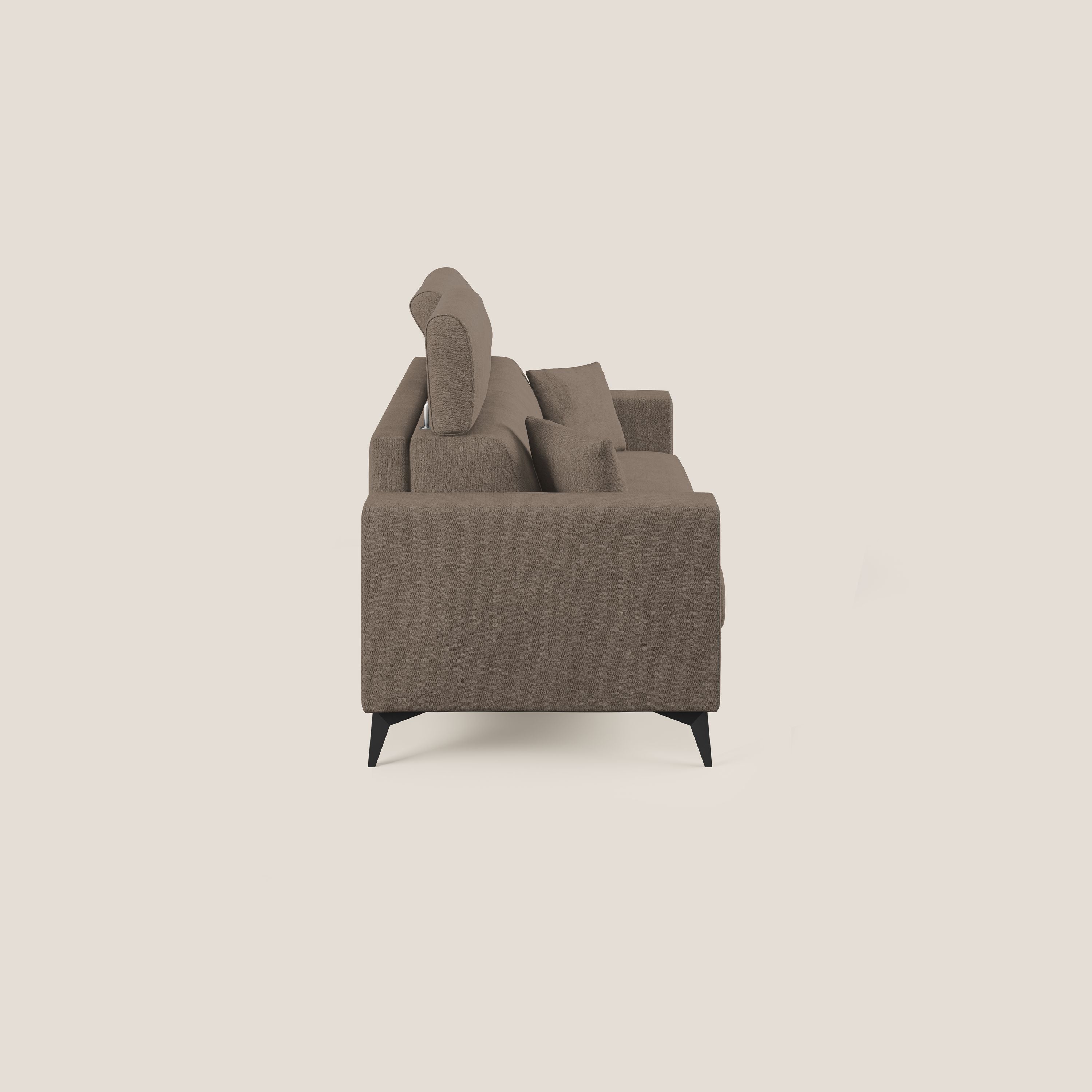 Pegaso divano letto con poggiatesta reclinabili e rivestimento T02 marrone - divani.store