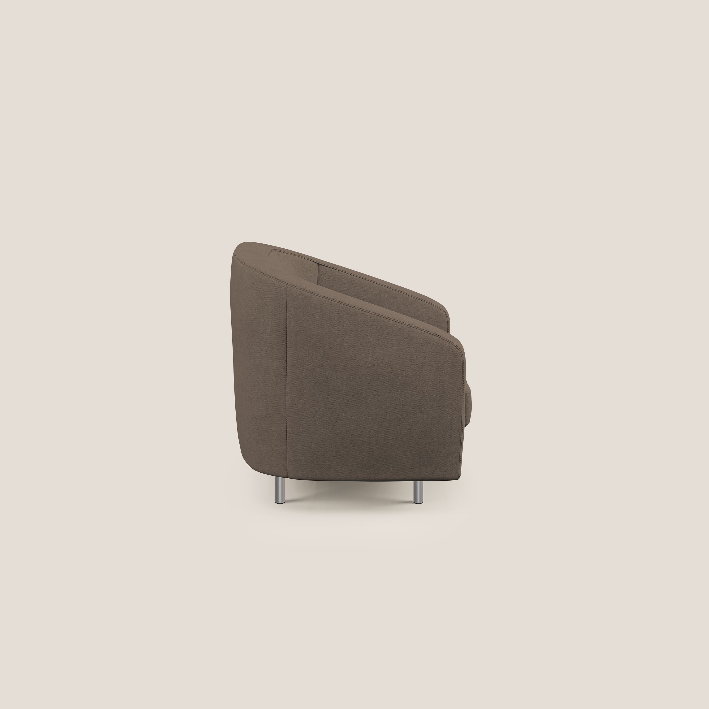 Sally Poltroncina in tessuto morbido impermeabile T02 marrone - divani.store
