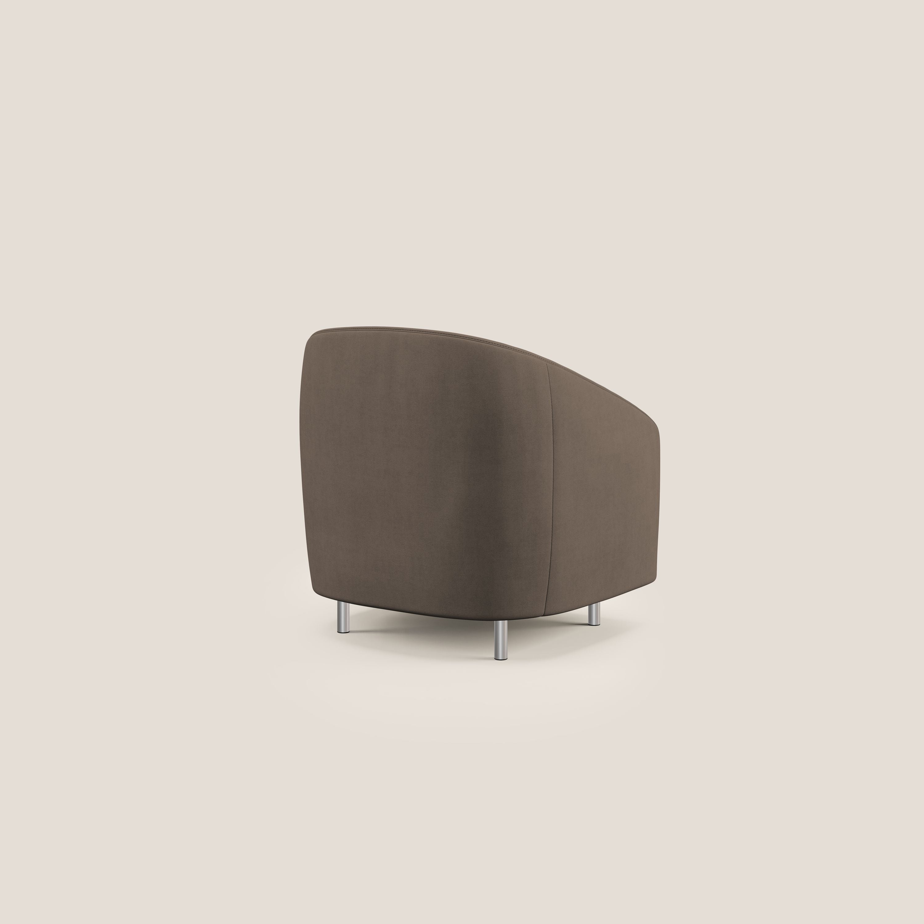 Sally Poltroncina in tessuto morbido impermeabile T02 marrone - divani.store