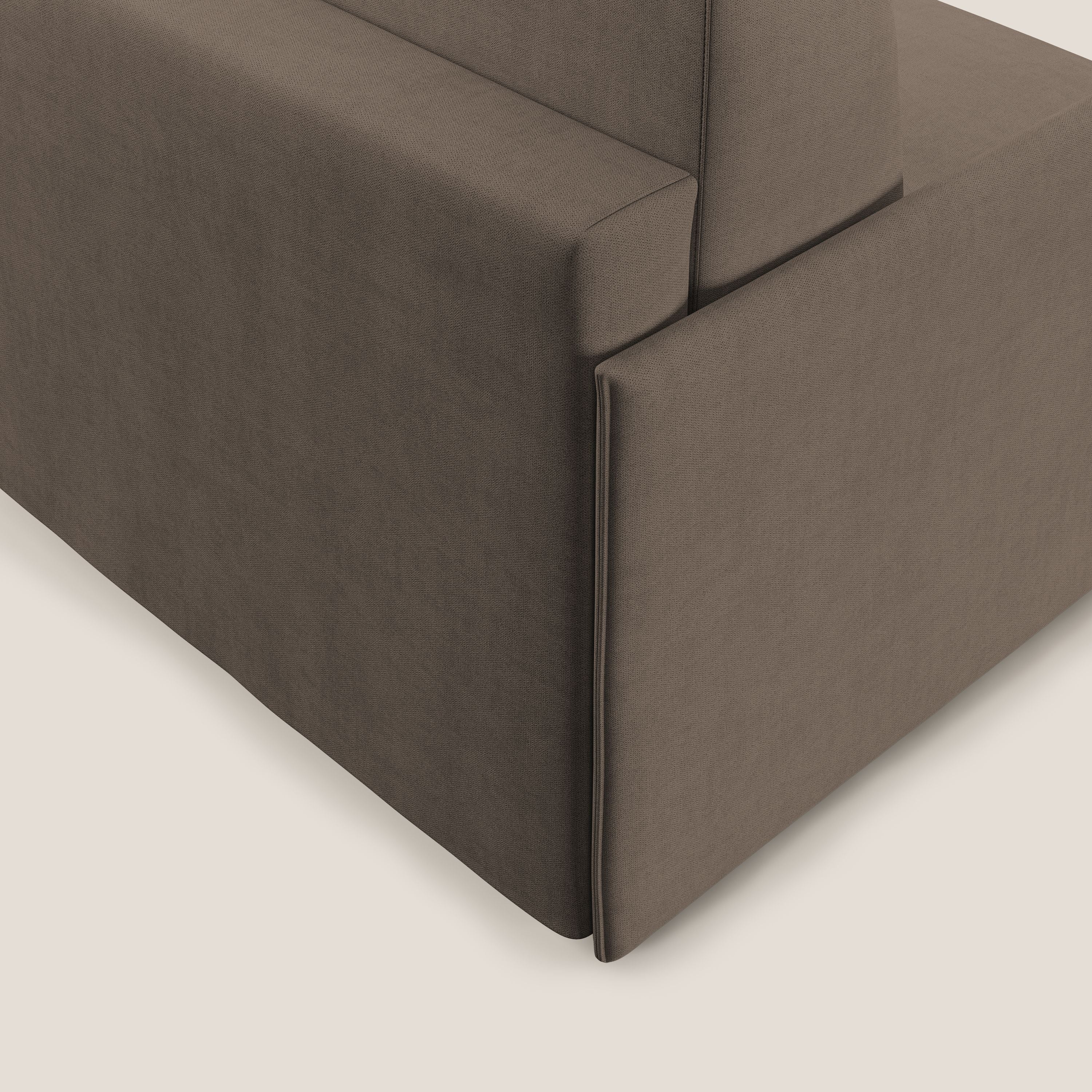 Evans poltrona letto in morbido tessuto impermeabile T02 marrone - divani.store
