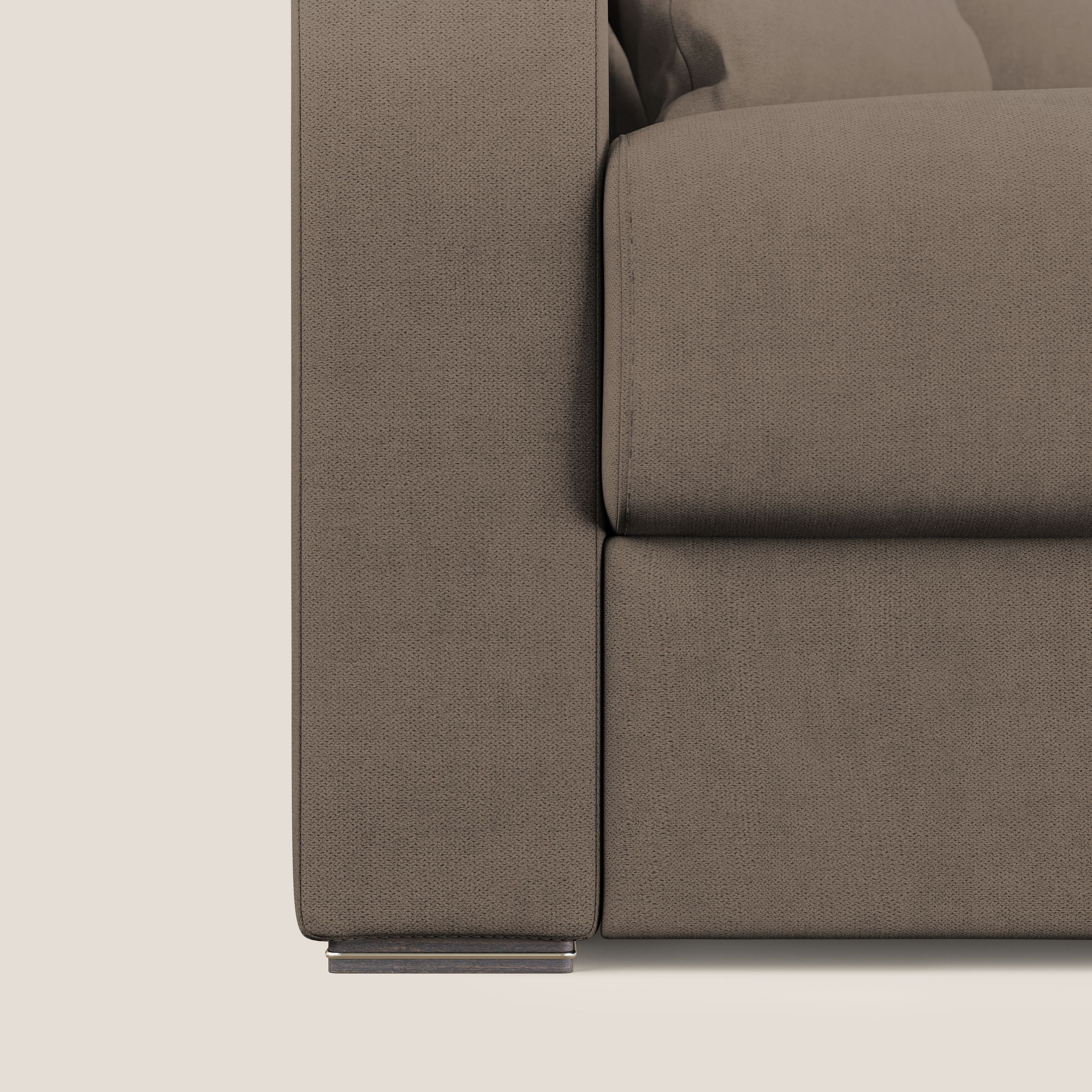 Best Divano letto angolare in tessuto impermeabile T02 marrone - divani.store