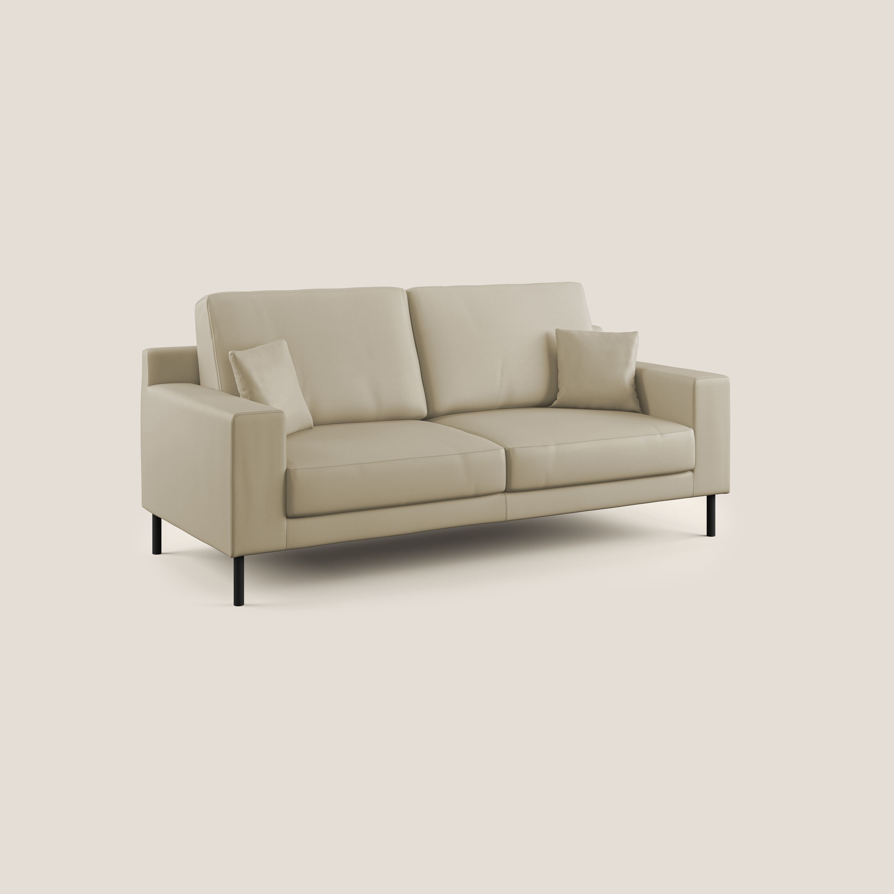 Uranio divano moderno lineare in Ecopelle impermeabile T04 panna - divani.store