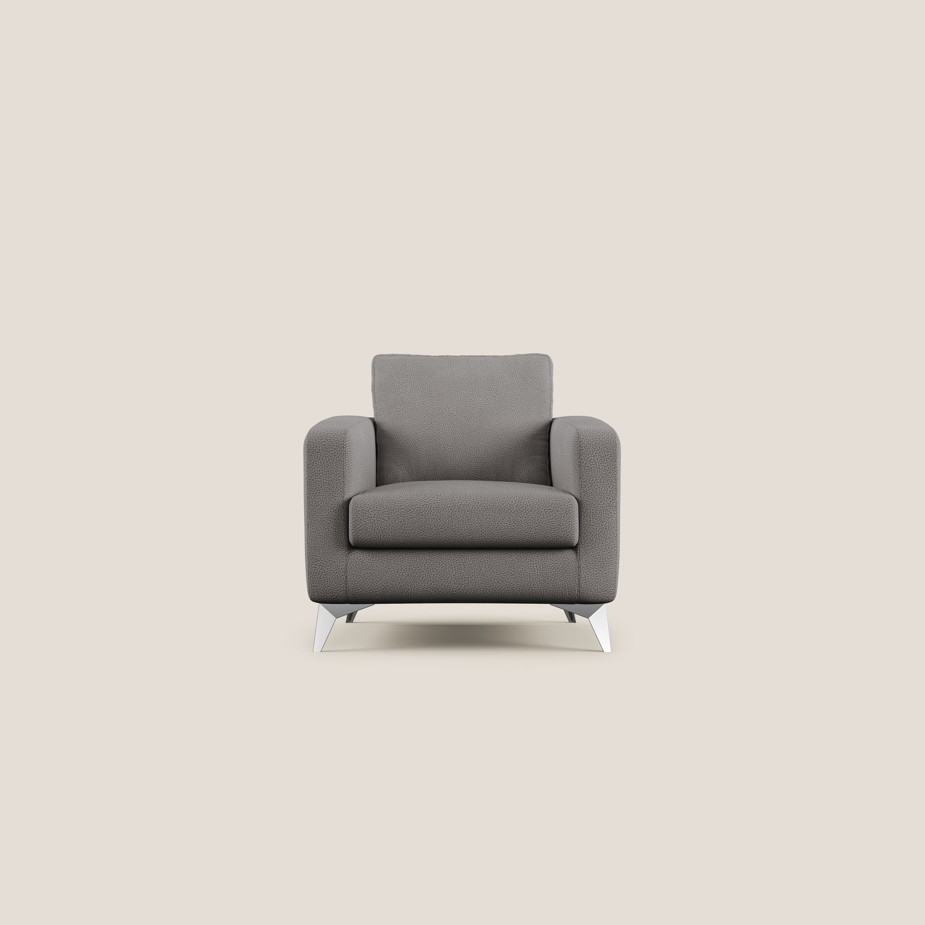 Orione Poltroncina in microfibra smacchiabile effetto pelle T15 antracite - divani.store