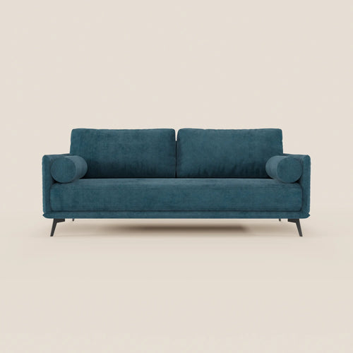 Basalto Divano lineare 2 o 3 posti con seduta unica e base in metallo in tessuto smacchiabile T31 - divani.store
