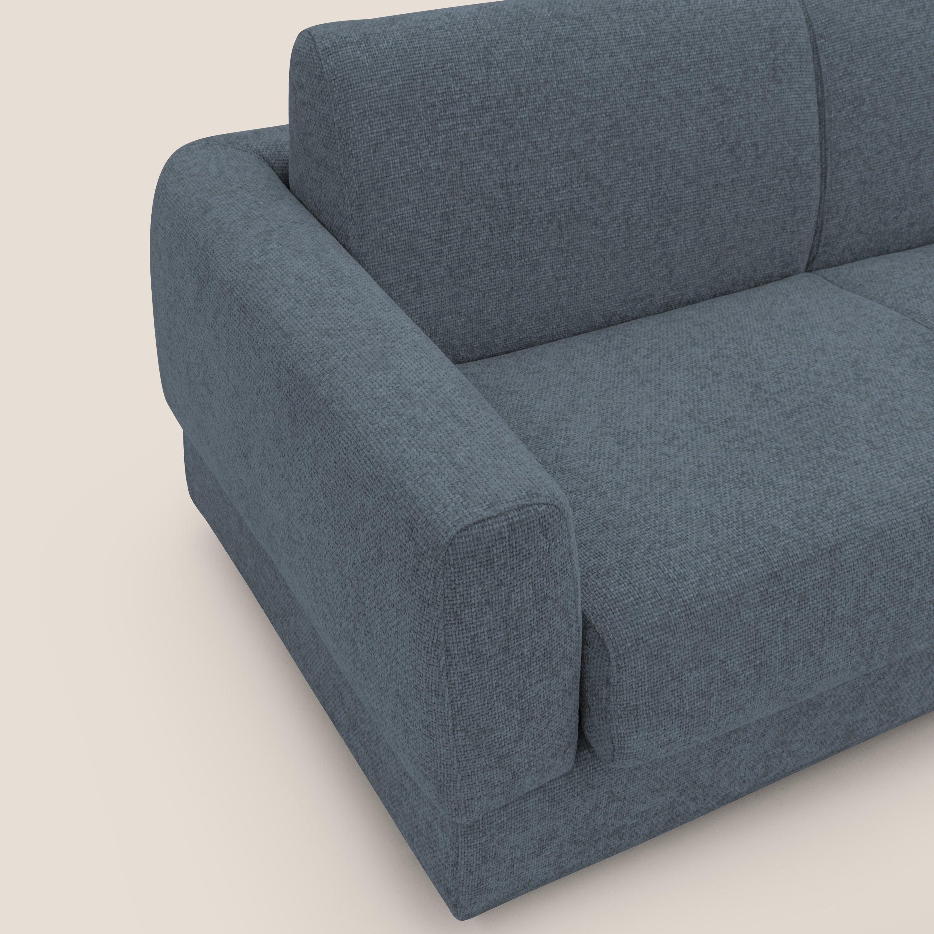 Happy Divano letto matrimoniale con materasso h18 cm in tessuto impermeabile T10 blu - divani.store