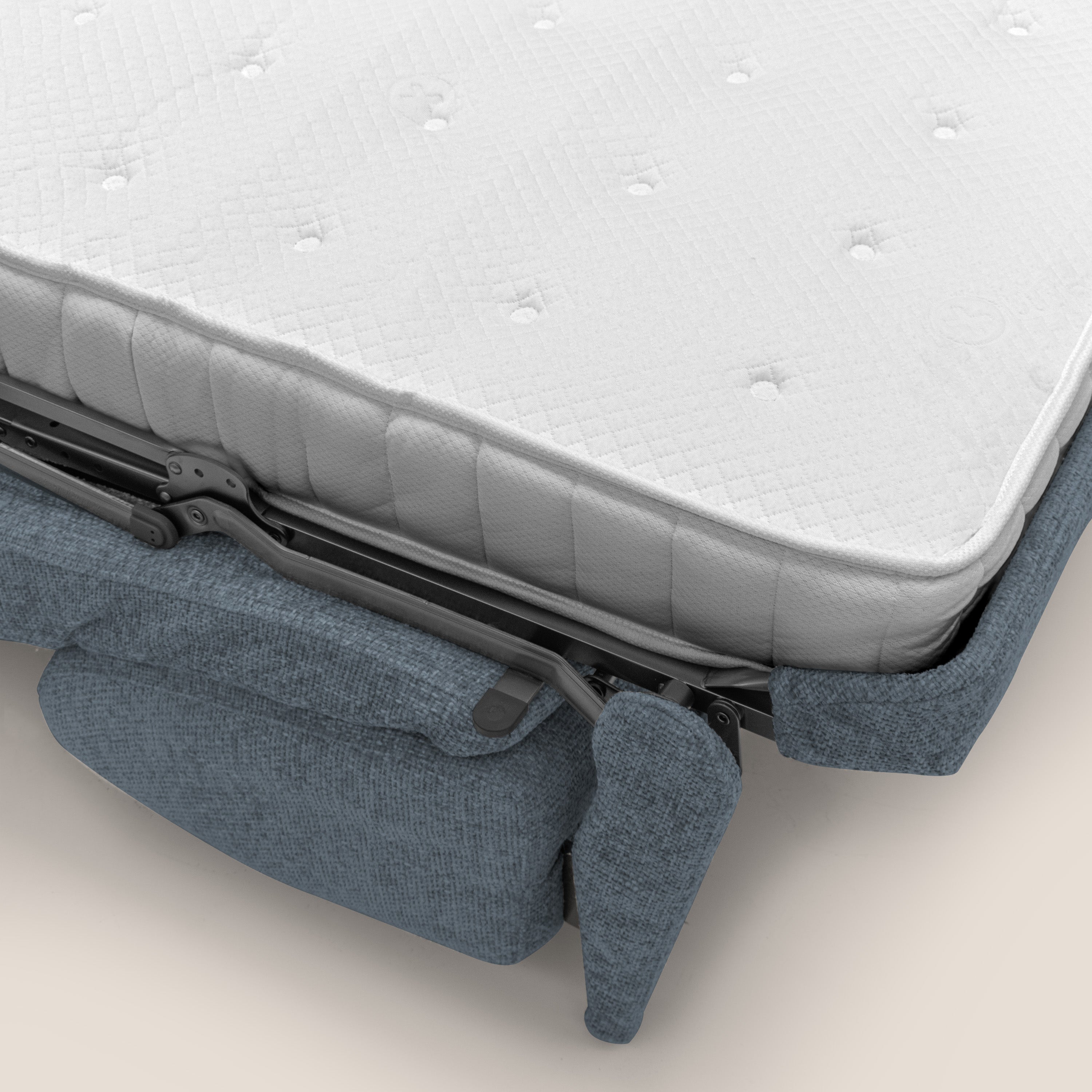 Happy Divano letto matrimoniale con materasso h18 cm in tessuto impermeabile T10 blu - divani.store