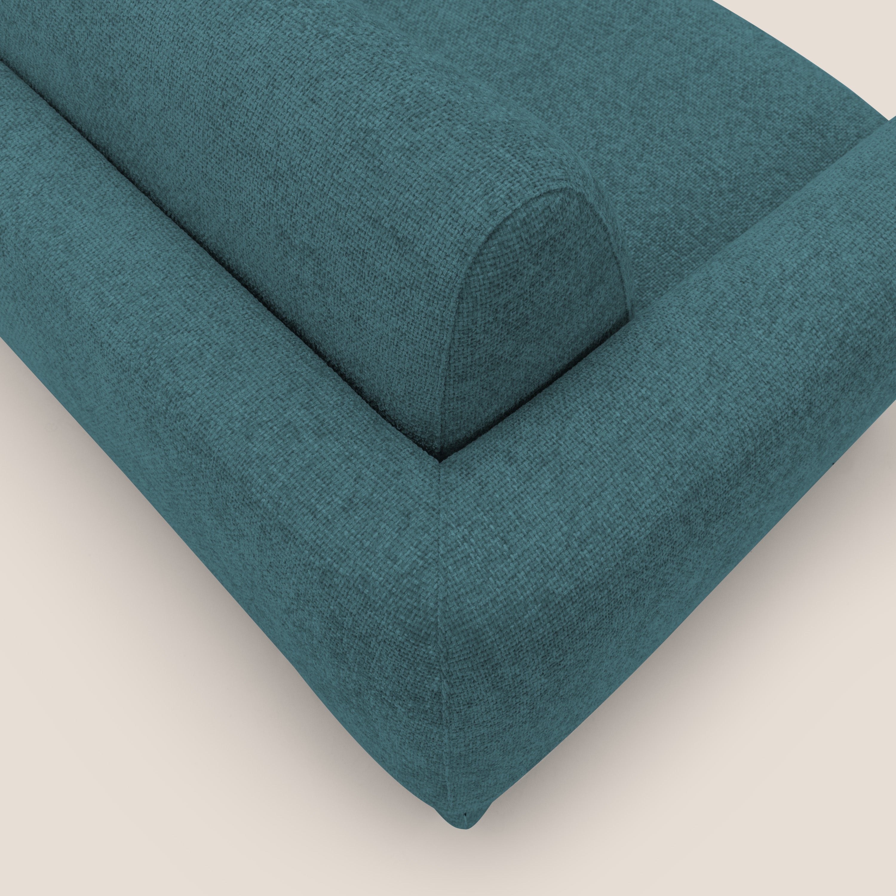 Happy Divano letto matrimoniale con materasso h18 cm in tessuto impermeabile T10 petrolio - divani.store