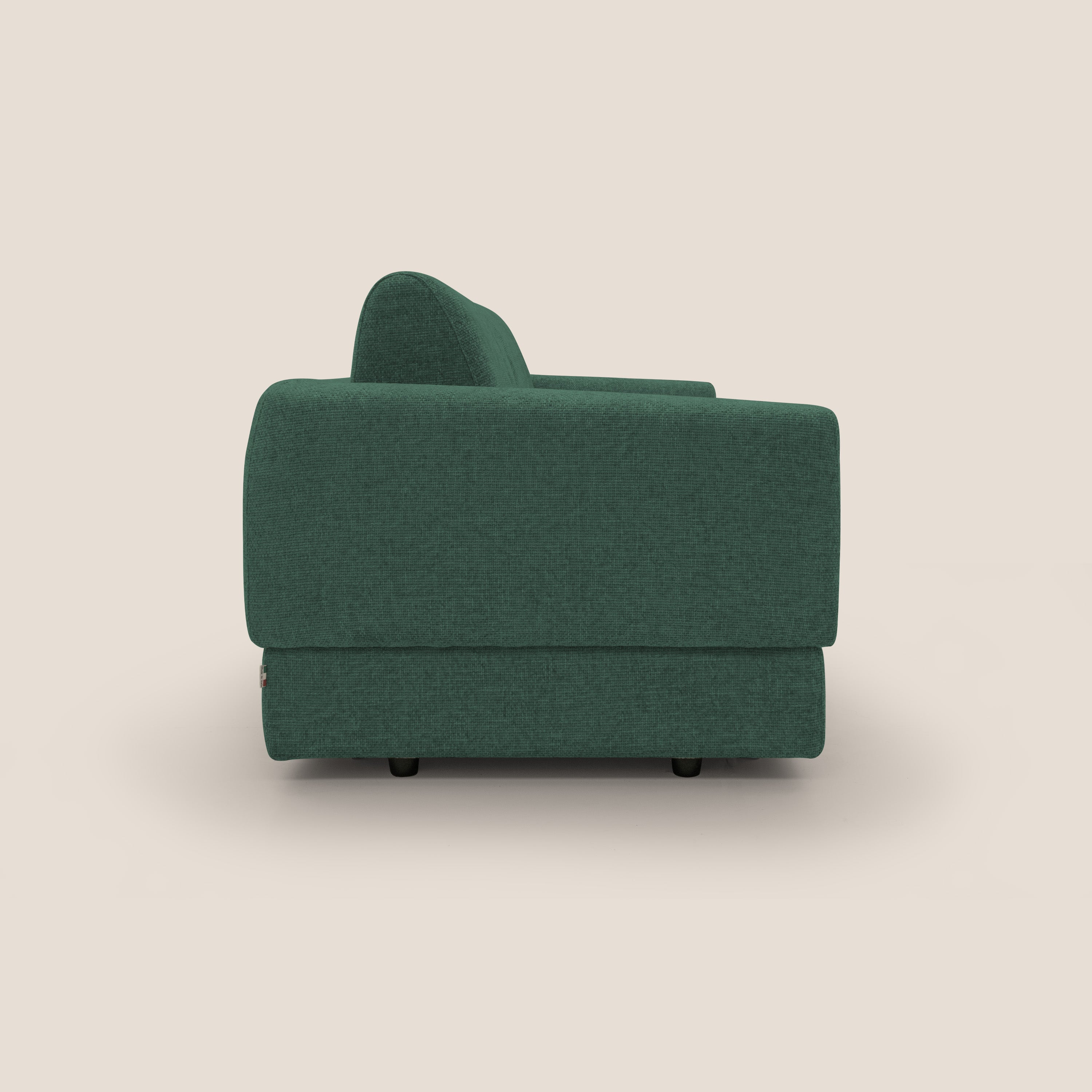 Happy Divano letto matrimoniale con materasso h18 cm in tessuto impermeabile T10 verde - divani.store
