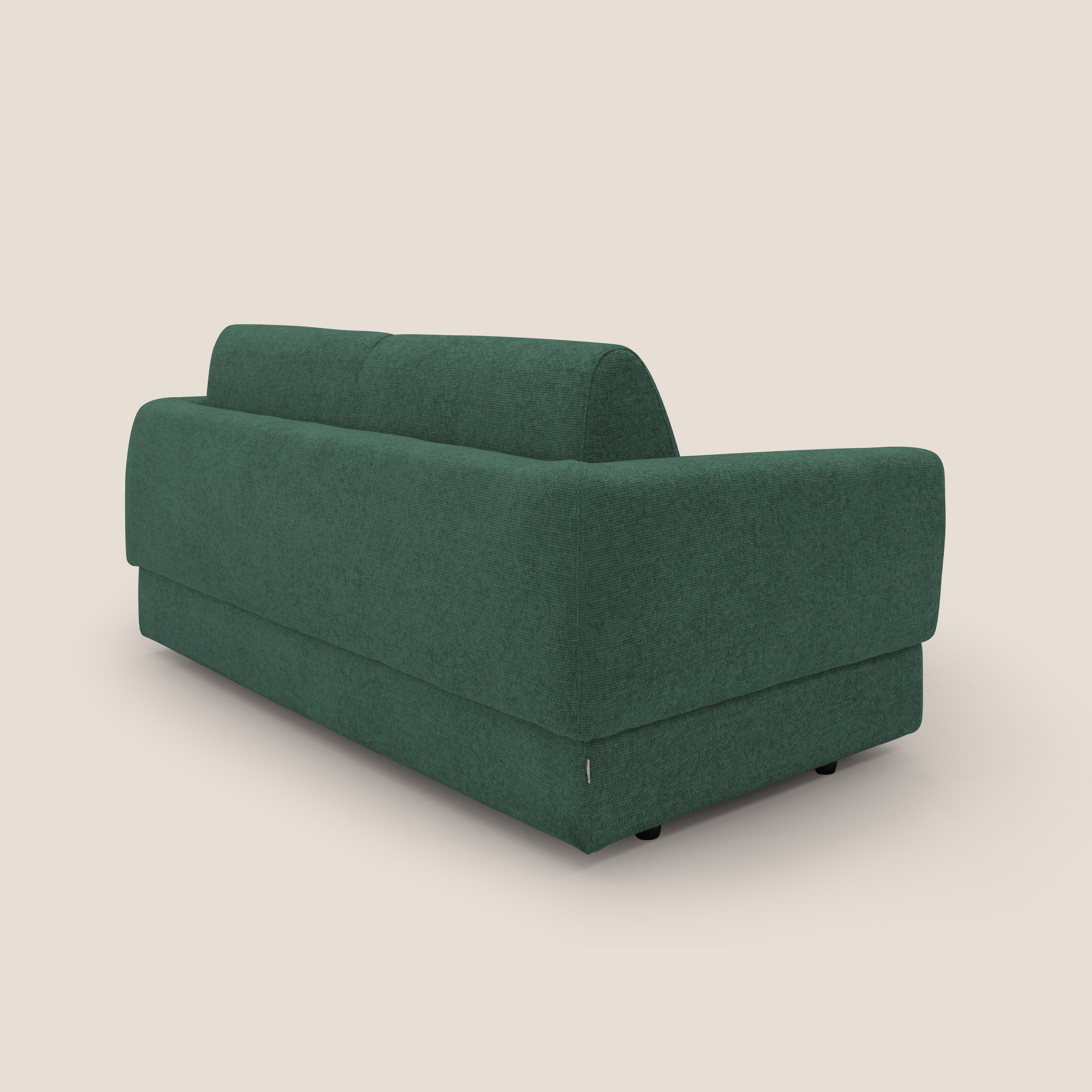 Happy Divano letto matrimoniale con materasso h18 cm in tessuto impermeabile T10 verde - divani.store