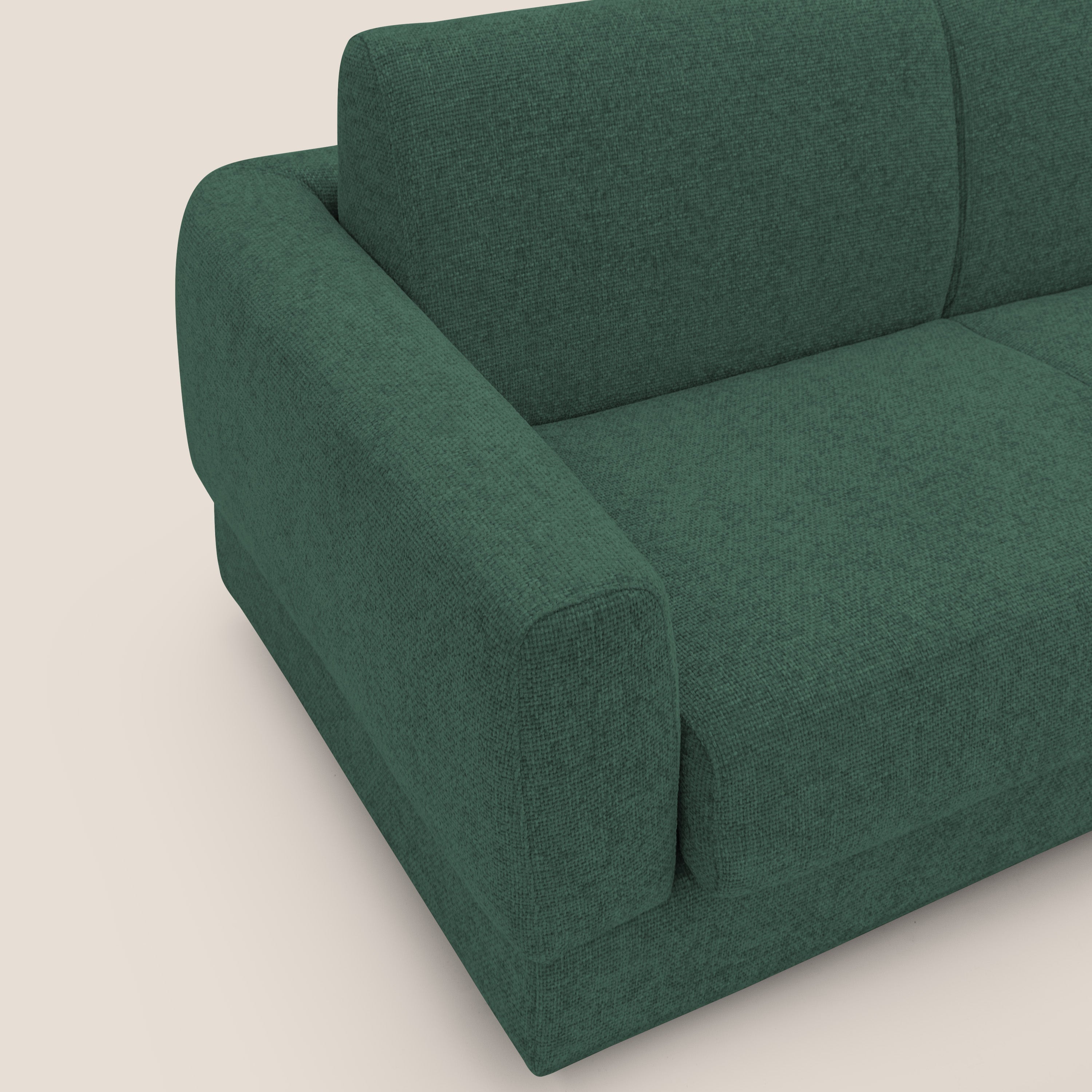 Happy Divano letto matrimoniale con materasso h18 cm in tessuto impermeabile T10 verde - divani.store