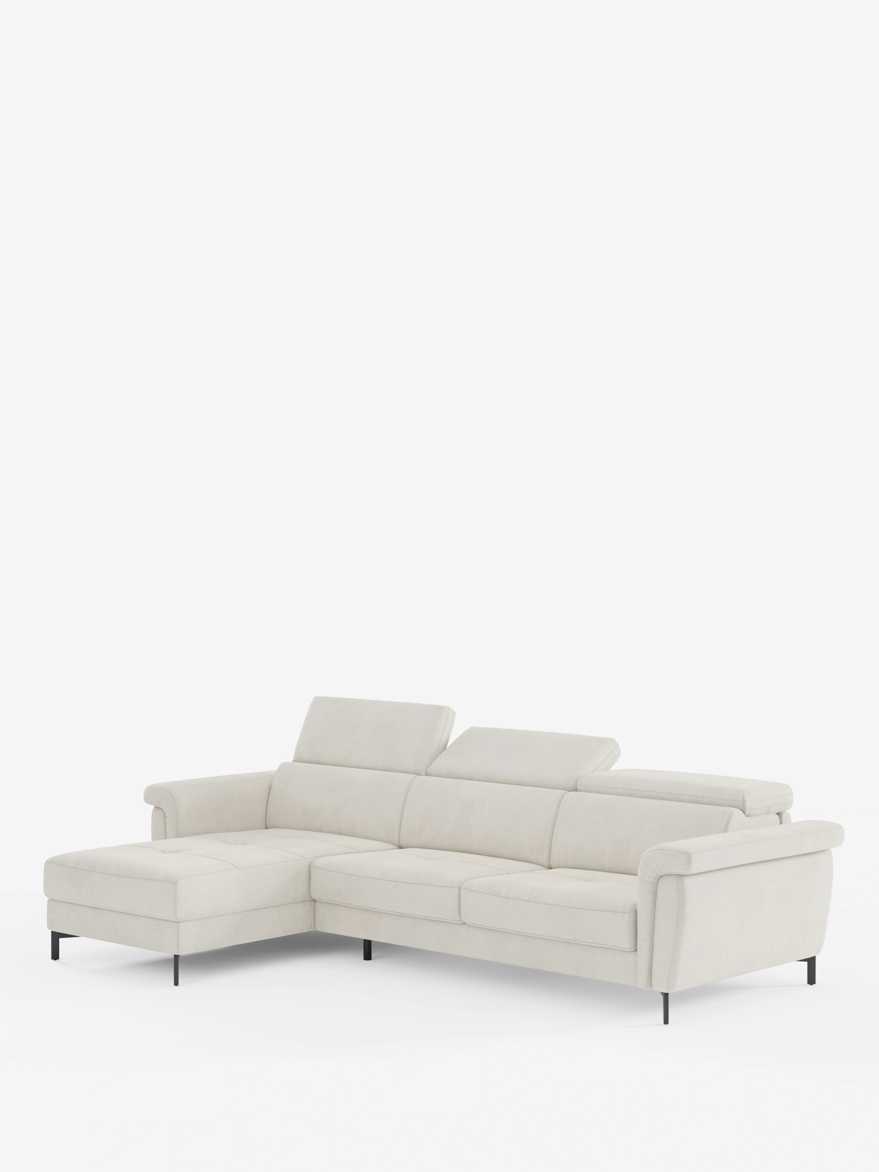 Capri canapé convertible avec méridienne coffre et têtières réglables - Tissu Effet Velours Détachable T30