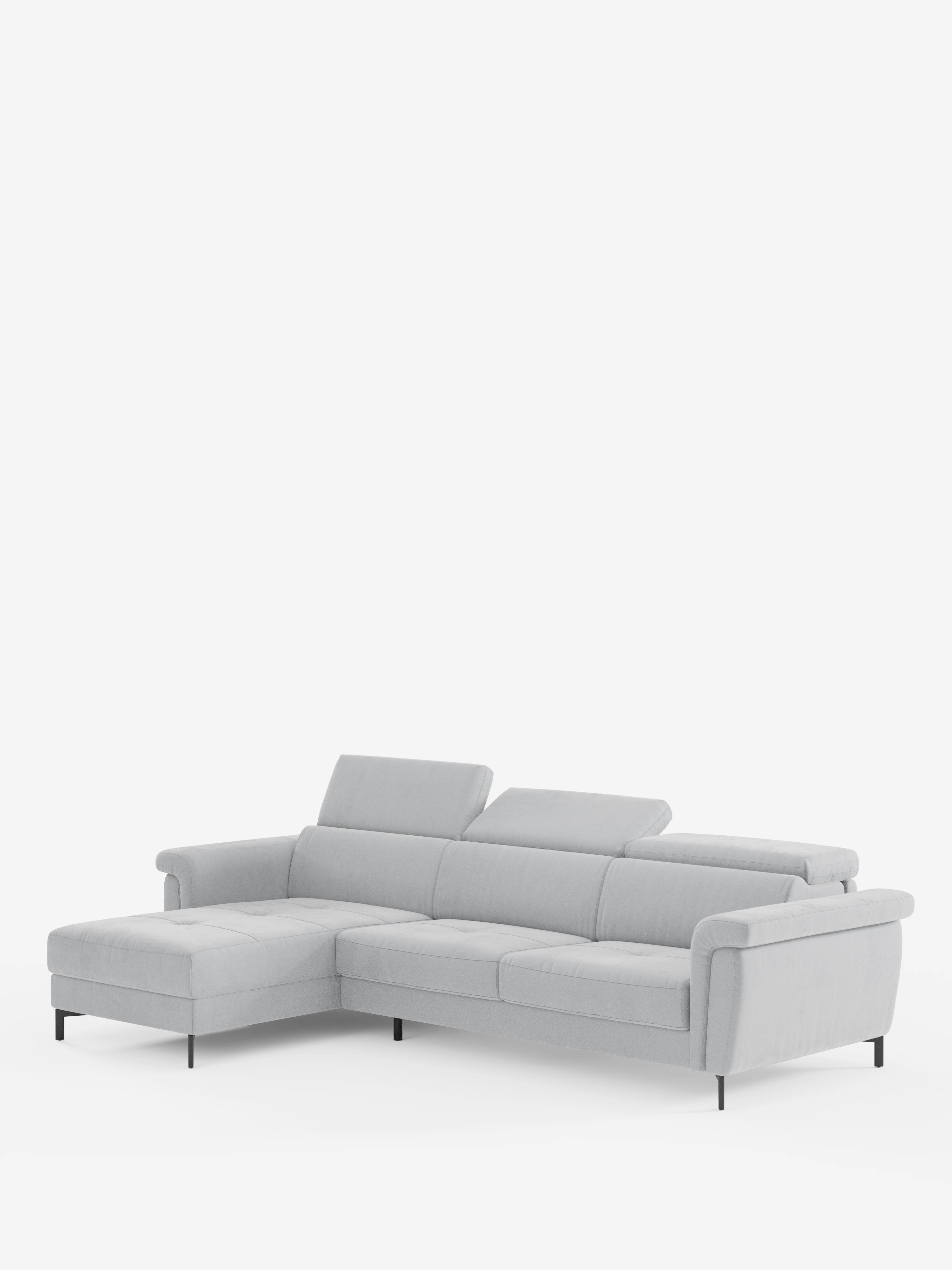 Capri canapé convertible avec méridienne coffre et têtières réglables - Tissu Effet Velours Détachable T30