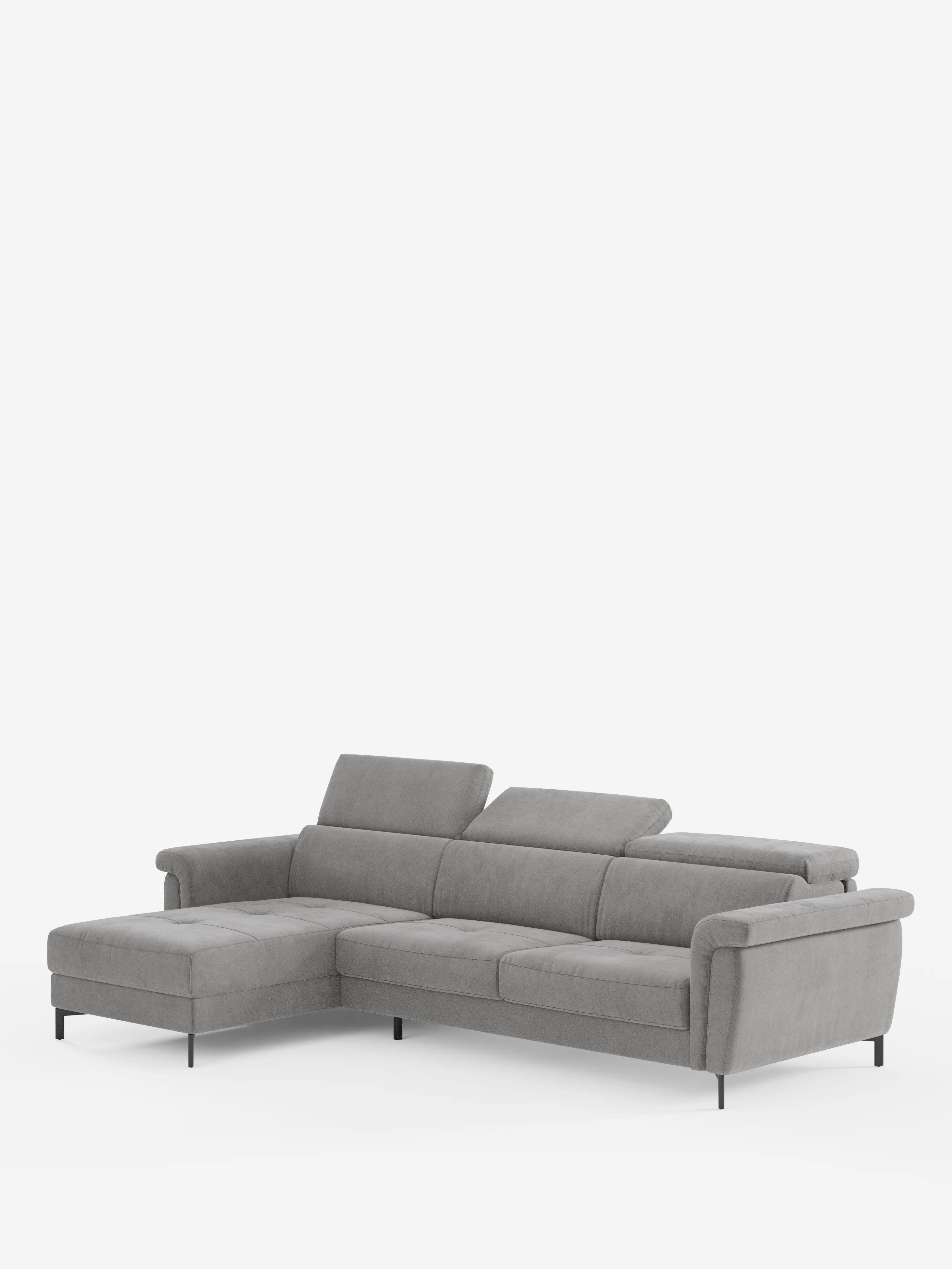 Capri canapé convertible avec méridienne coffre et têtières réglables - Tissu Effet Velours Détachable T30