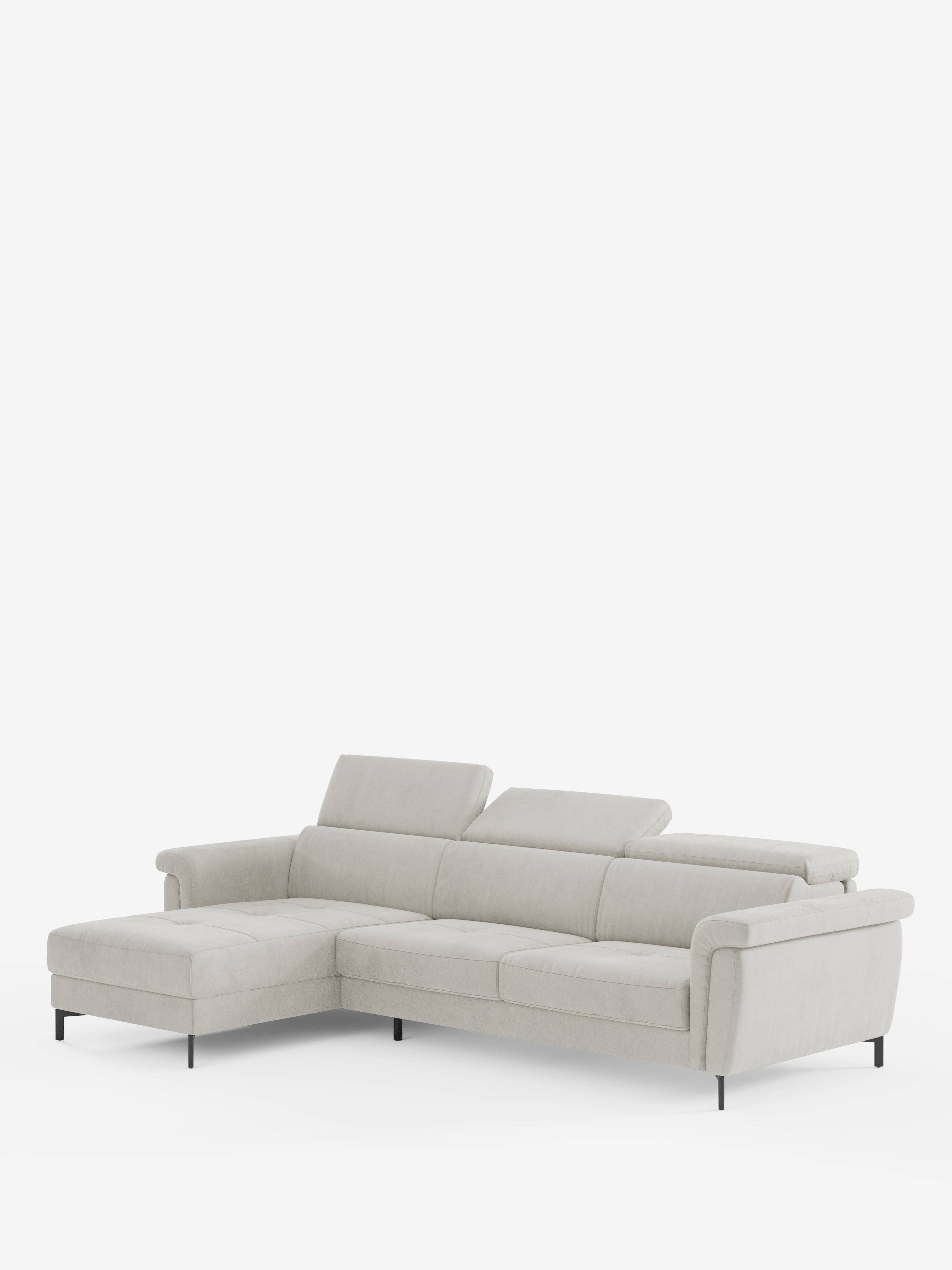 Capri canapé convertible avec méridienne coffre et têtières réglables - Tissu Effet Velours Détachable T30