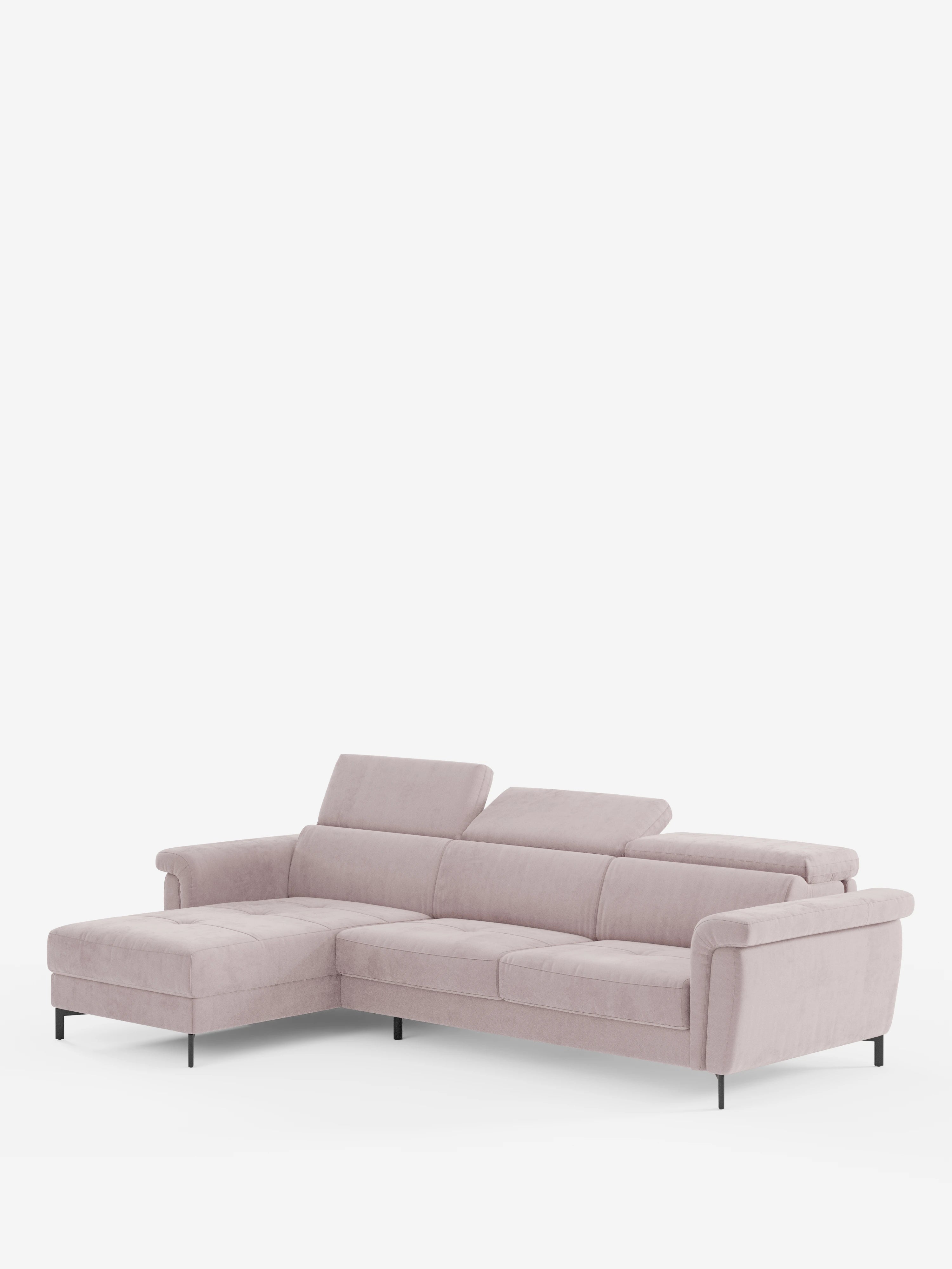 Capri canapé convertible avec méridienne coffre et têtières réglables - Tissu Effet Velours Détachable T30