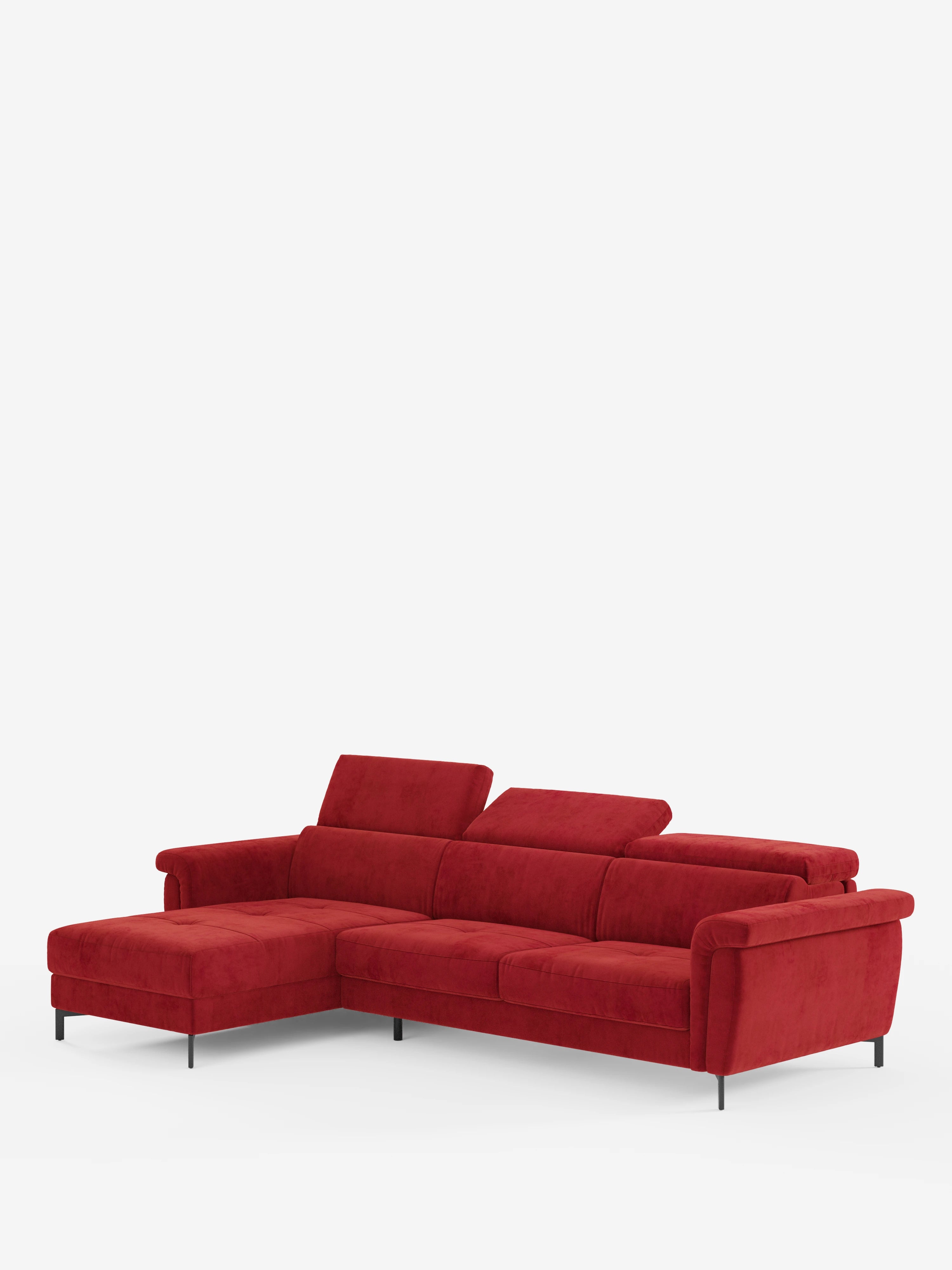Capri canapé convertible avec méridienne coffre et têtières réglables - Tissu Effet Velours Détachable T30