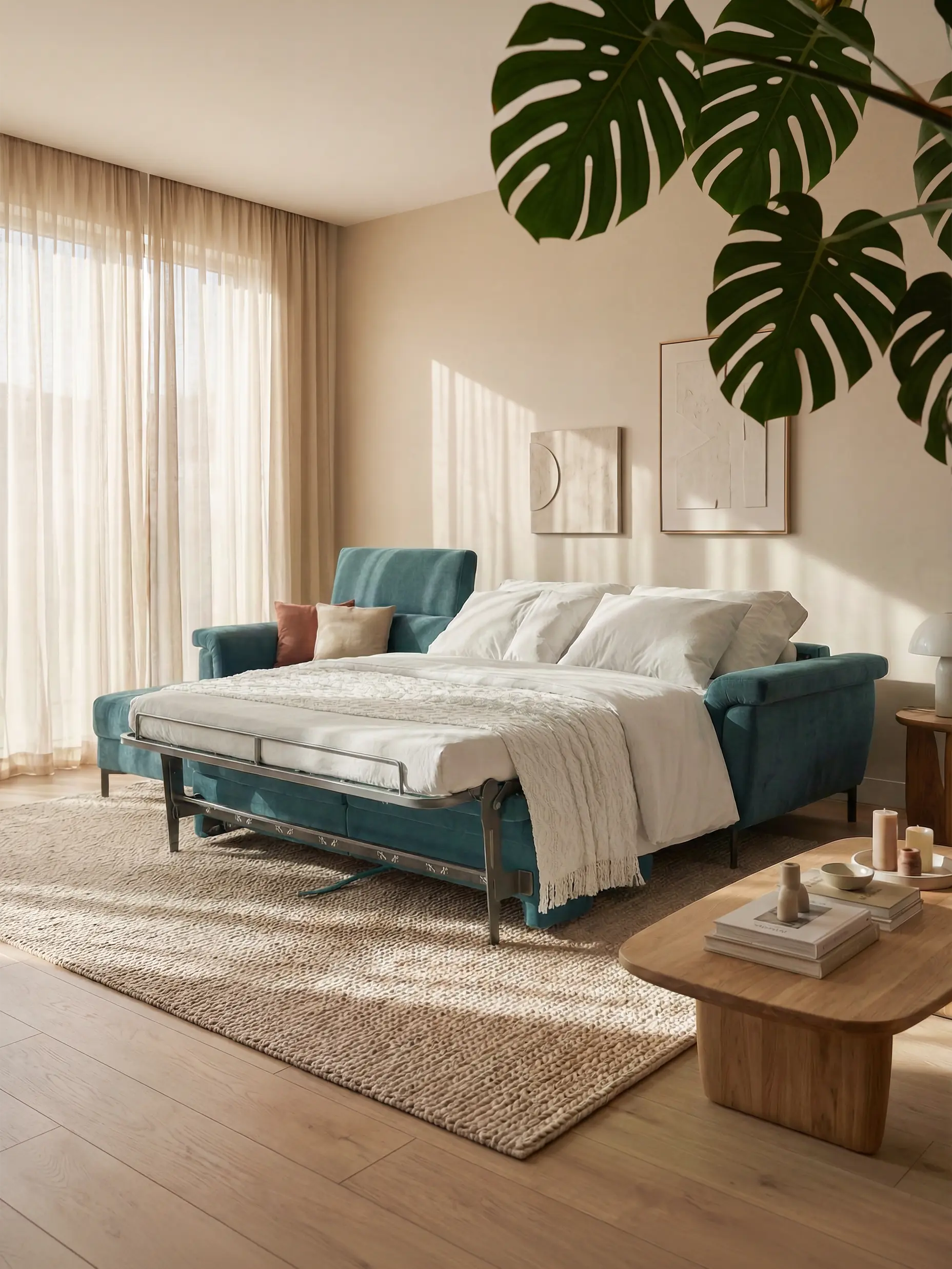 Capri canapé convertible avec méridienne coffre et têtières réglables - Tissu Effet Velours Détachable T30