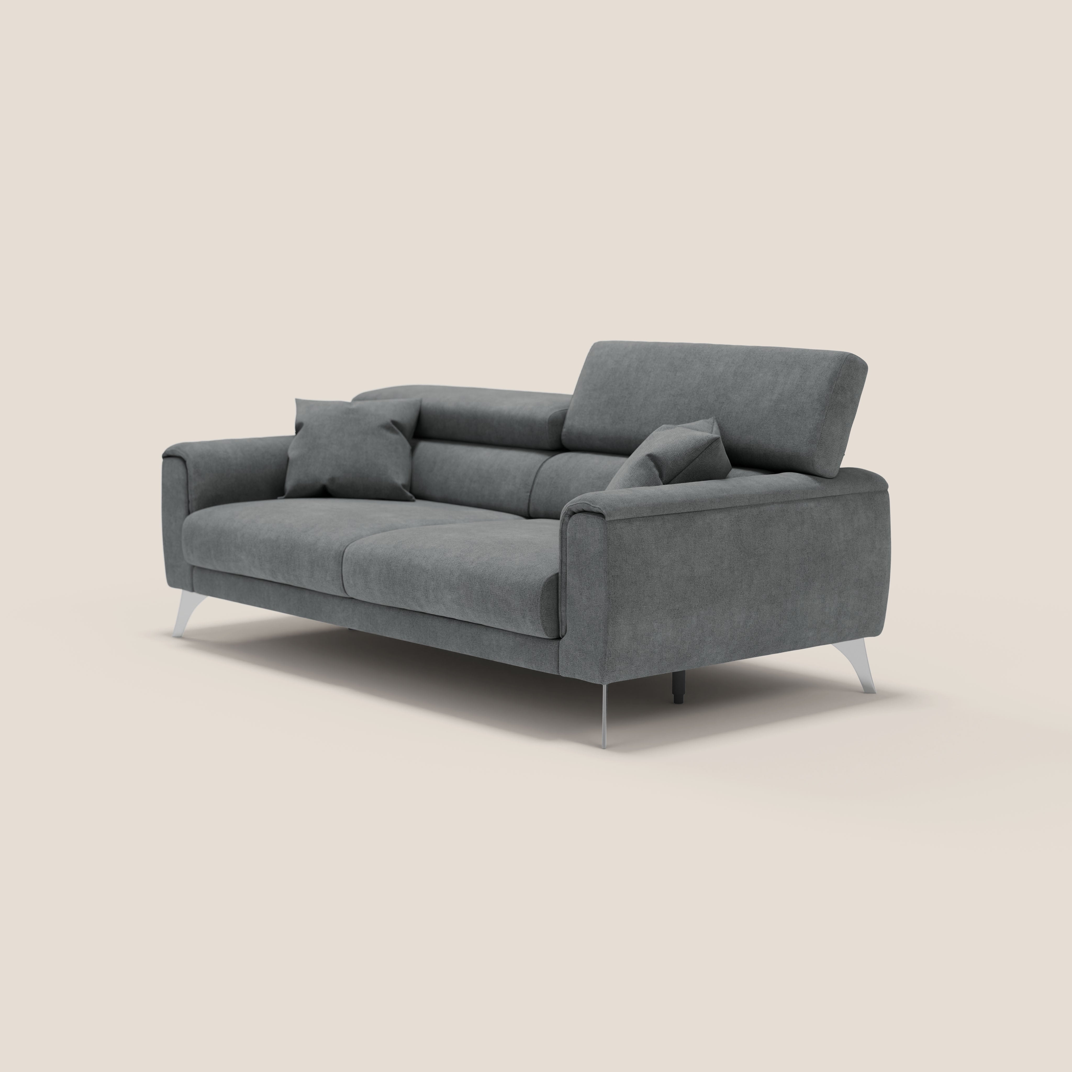 Caravaggio divano con sedute allungabili e poggiatesta reclinabili in tessuto impermeabile T02 - divani.store