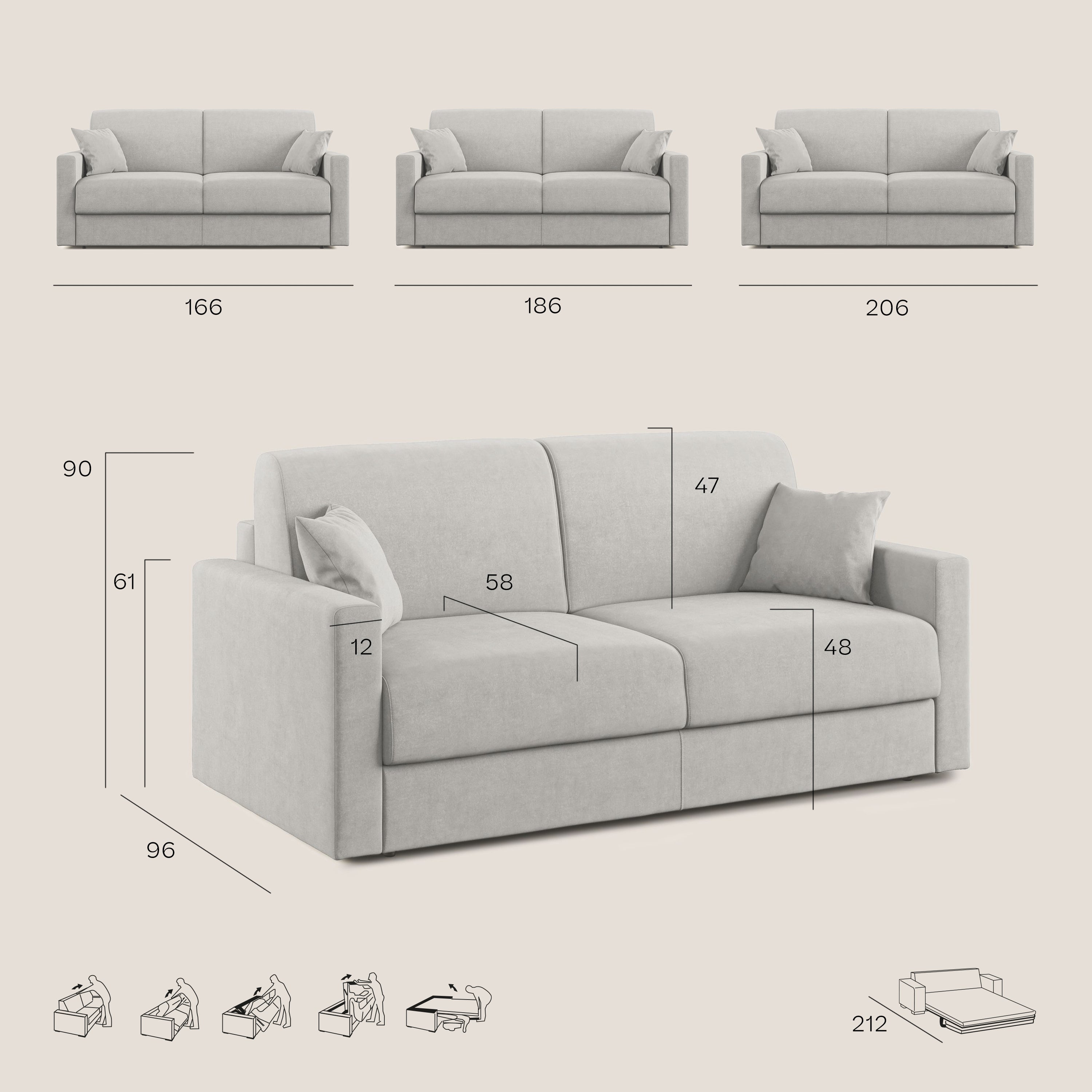 Chris Divano letto matrimoniale in tessuto impermeabile T13 grigio - divani.store
