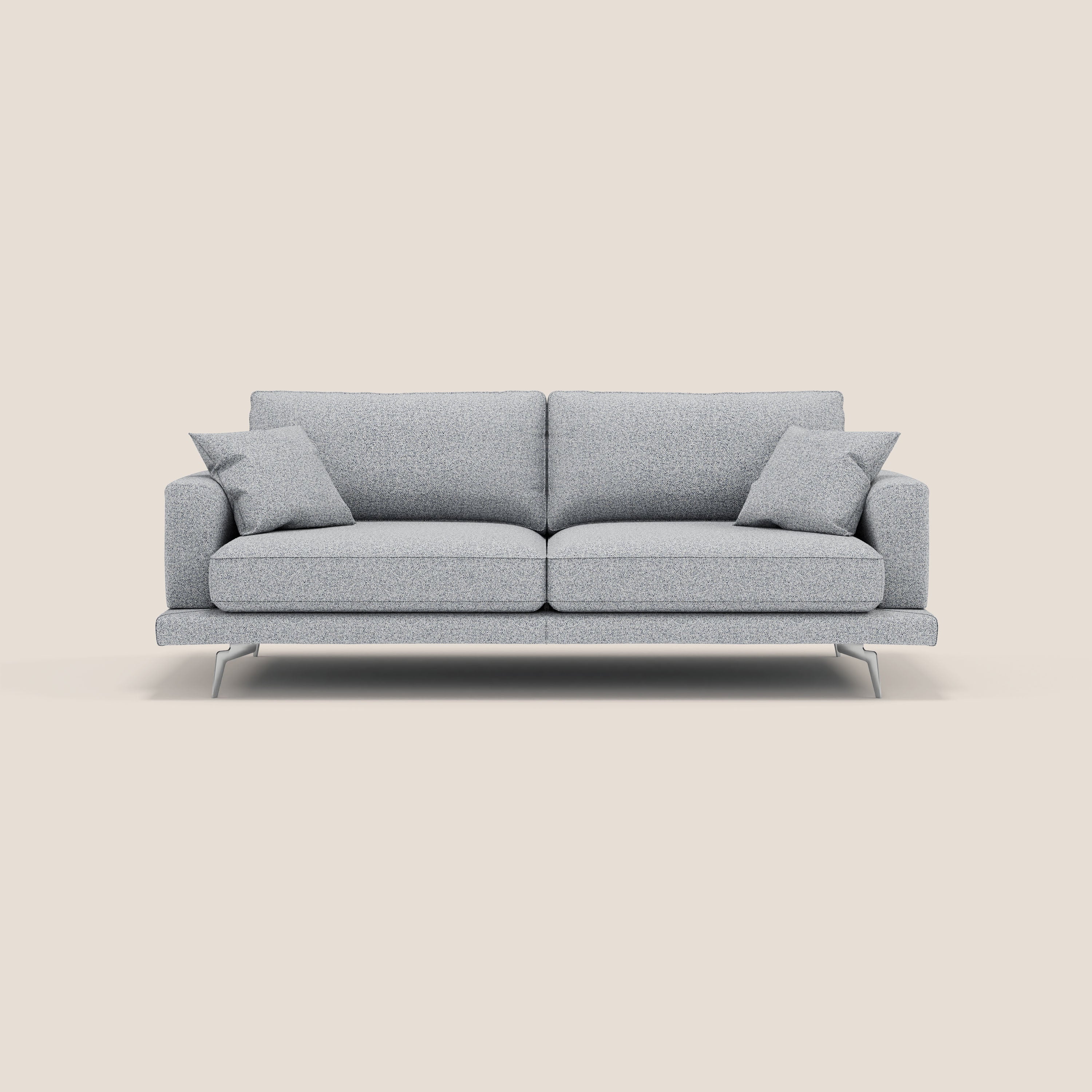 Dorian canapé moderne 218 cm en bouclette douce anti-tache T12 bleu pastel