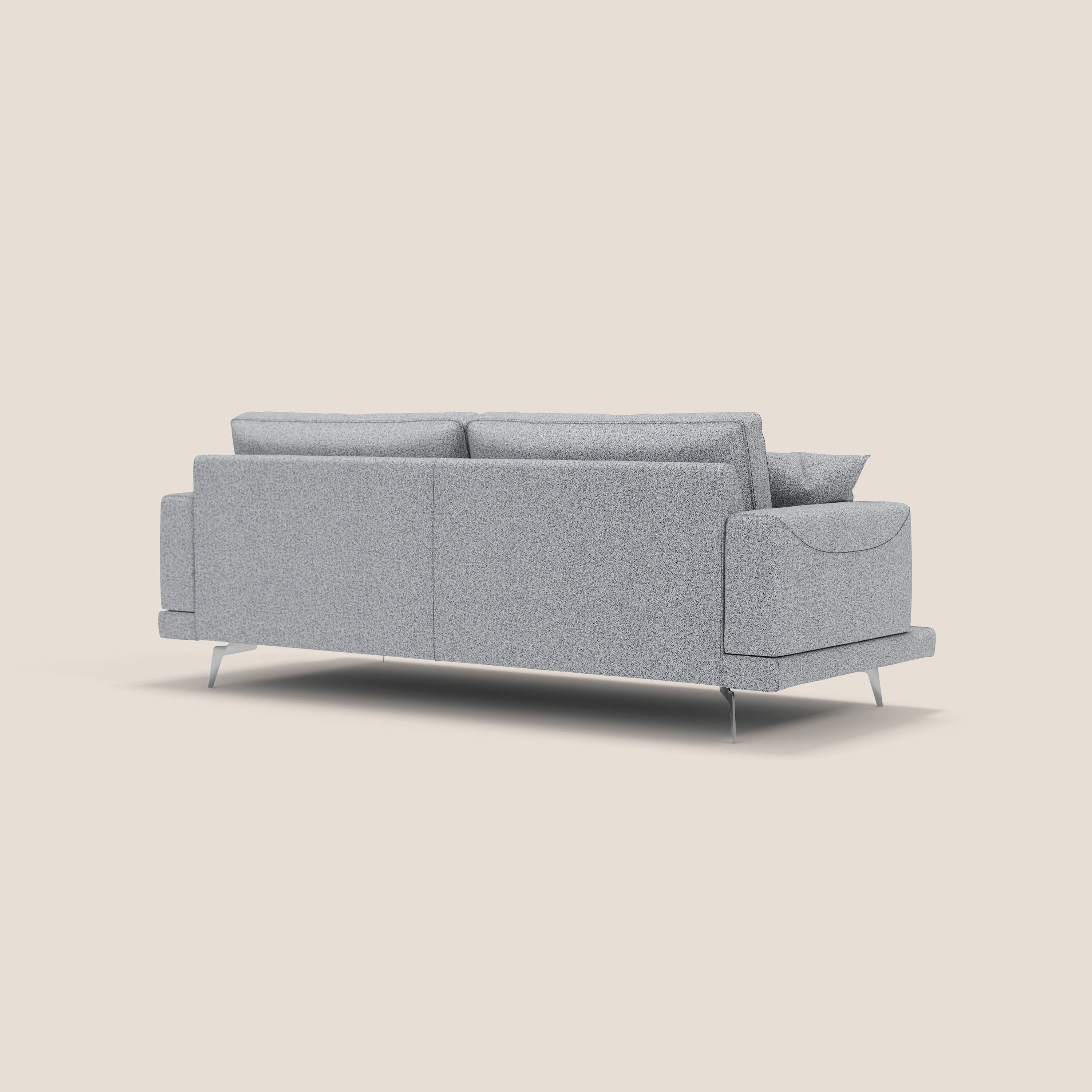 Dorian canapé moderne 218 cm en bouclette douce anti-tache T12 bleu pastel