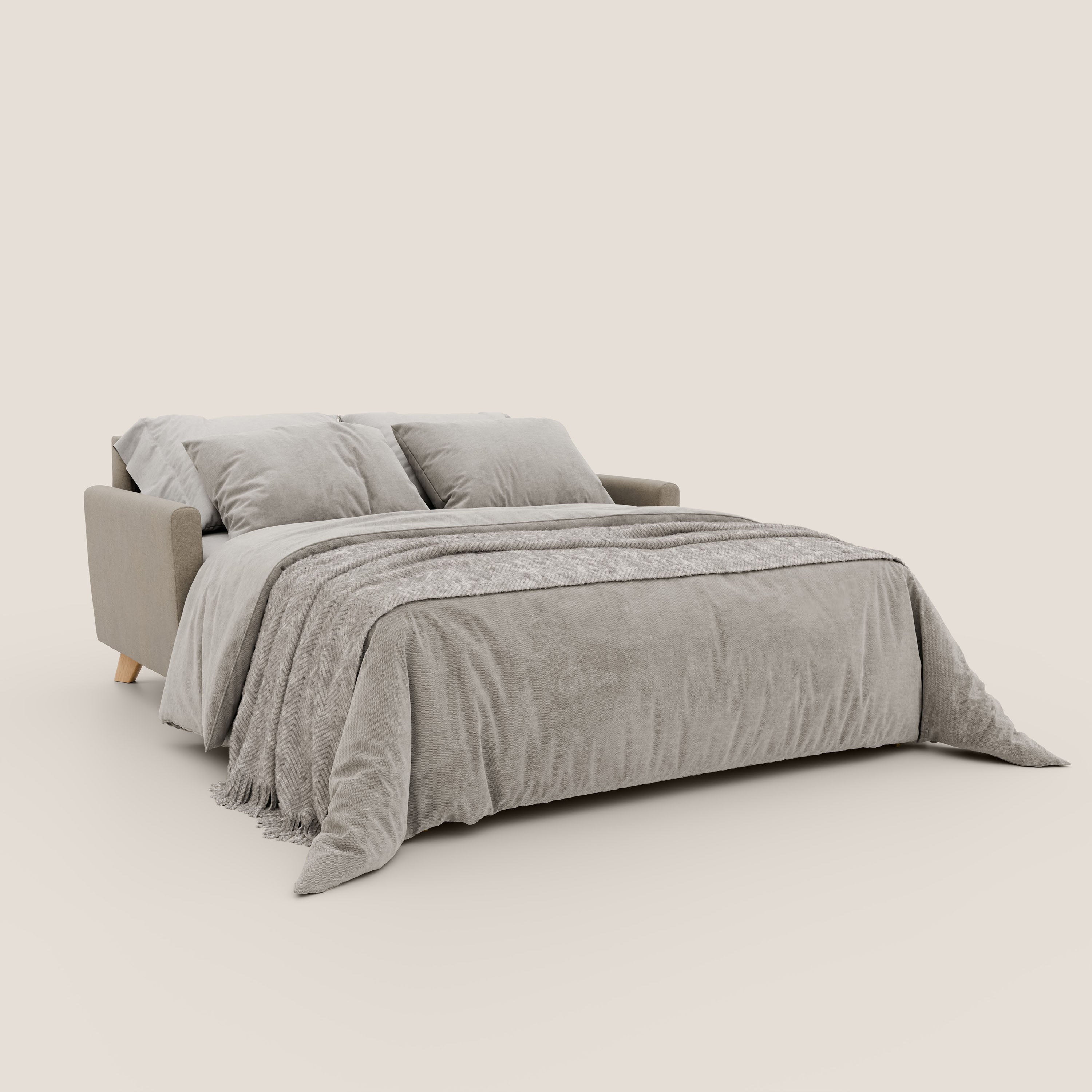 Francy divano letto matrimoniale con poggiatesta regolabili in tessuto impermeabile e smacchiabile T17 - divani.store