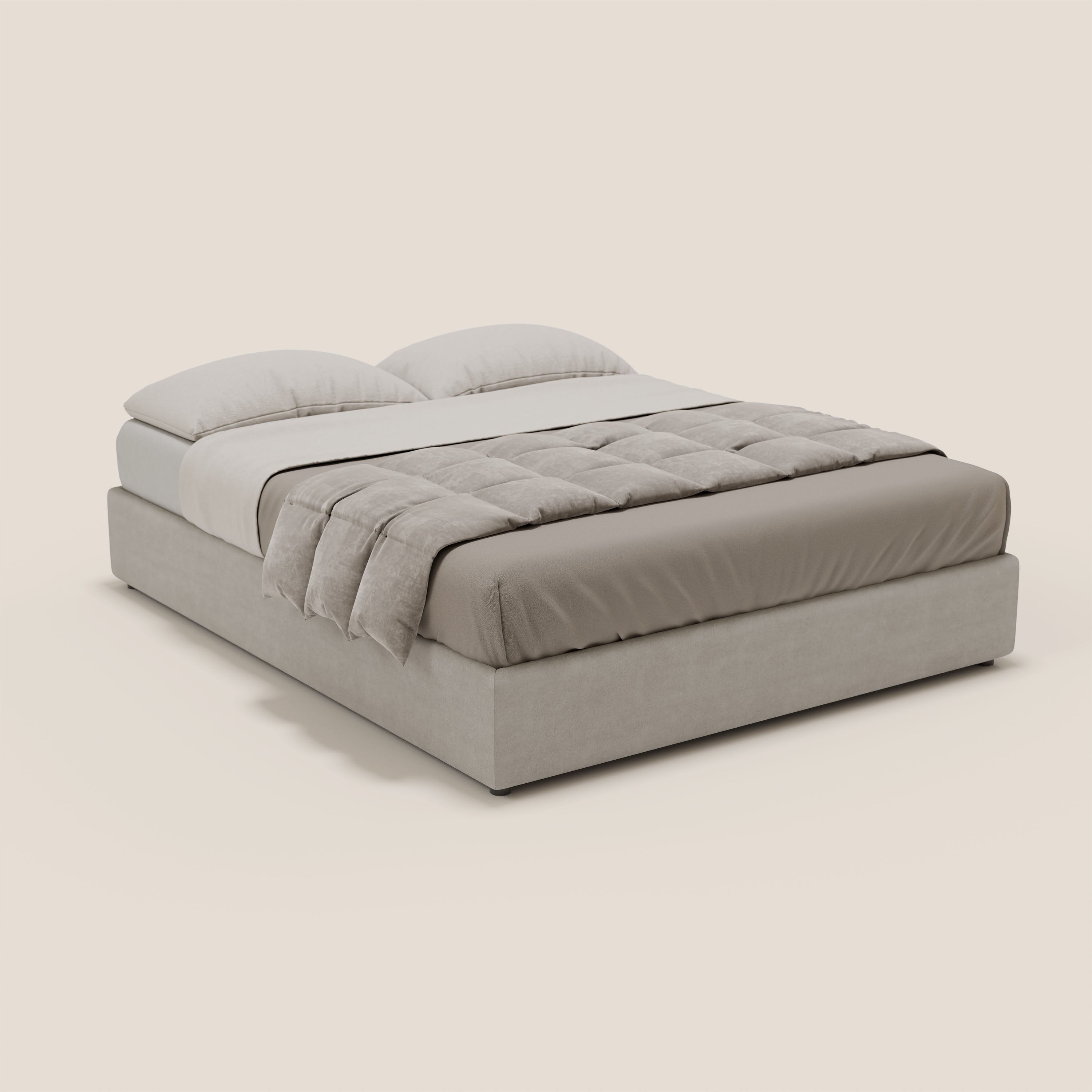 Ina sommier con ampio contenitore in microfibra smacchiabile ed impermeabile T11 - divani.store