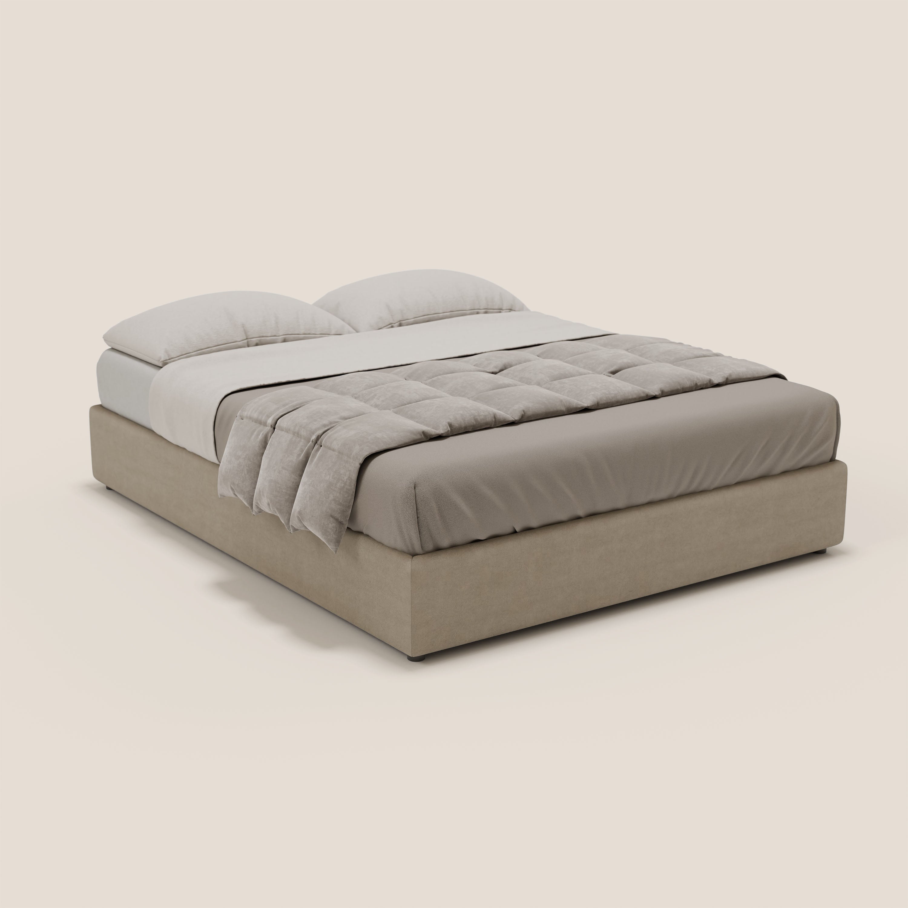 Ina sommier con ampio contenitore in microfibra smacchiabile ed impermeabile T11 - divani.store