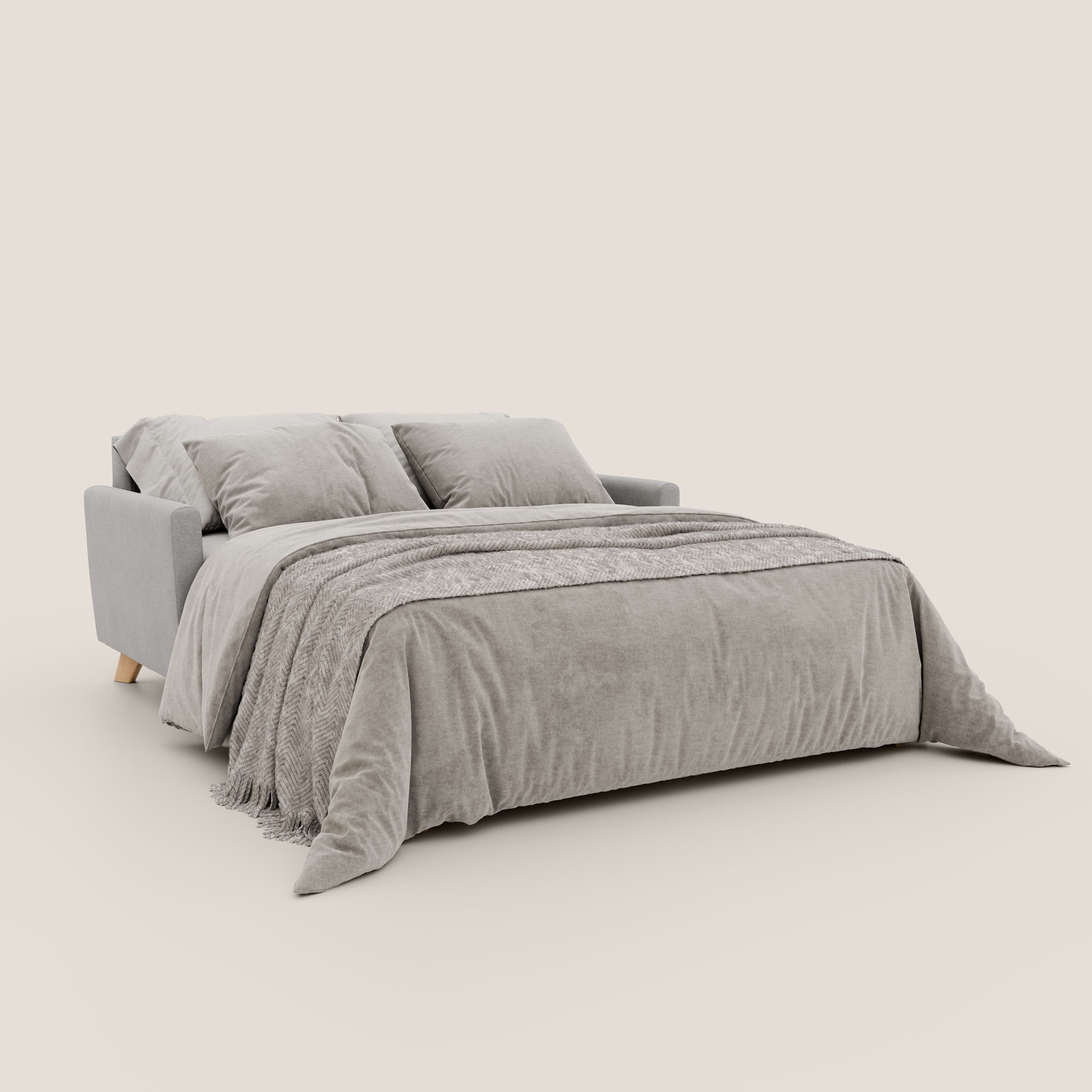 Francy divano letto matrimoniale con poggiatesta regolabili in tessuto impermeabile e smacchiabile T17 - divani.store