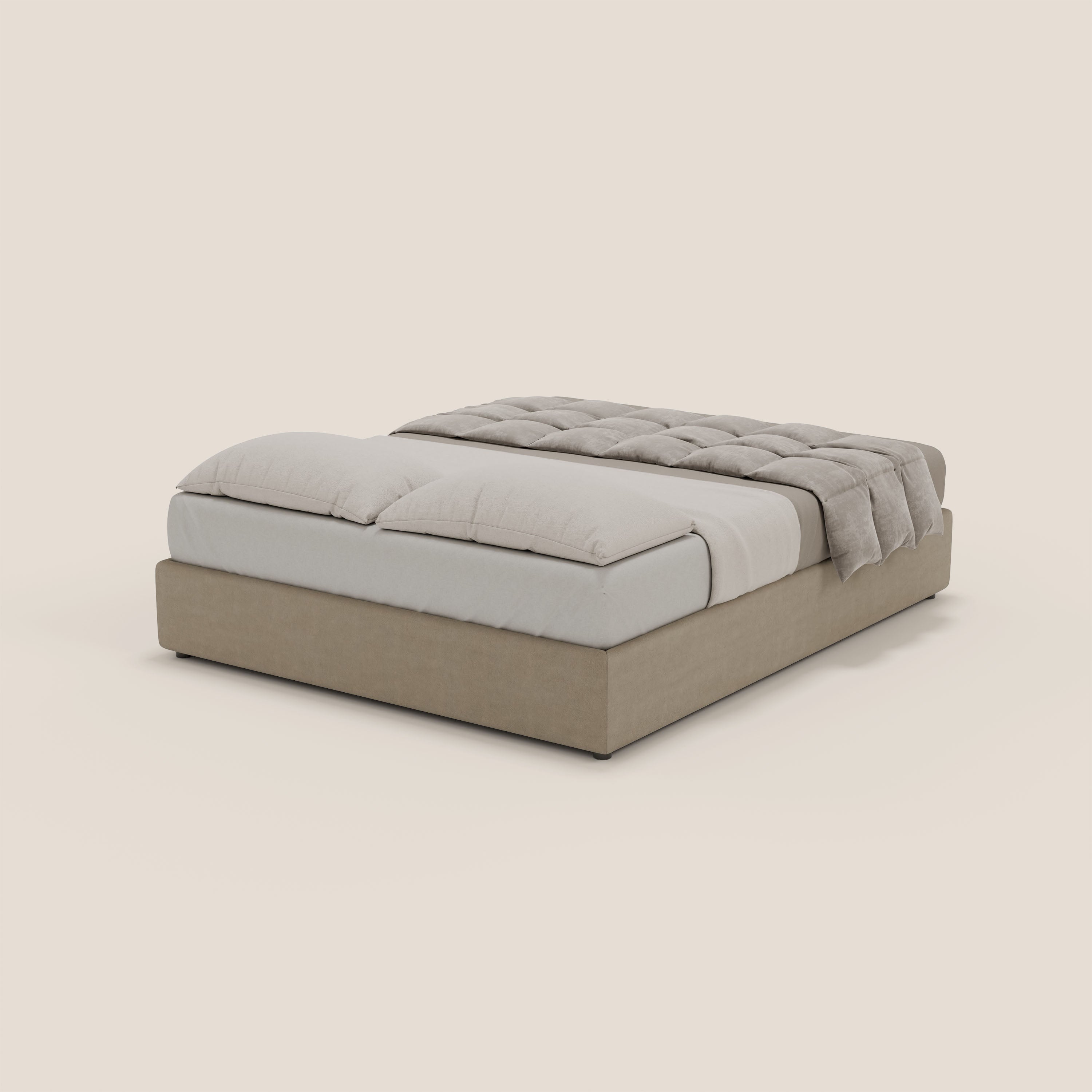 Ina sommier con ampio contenitore in microfibra smacchiabile ed impermeabile T11 - divani.store