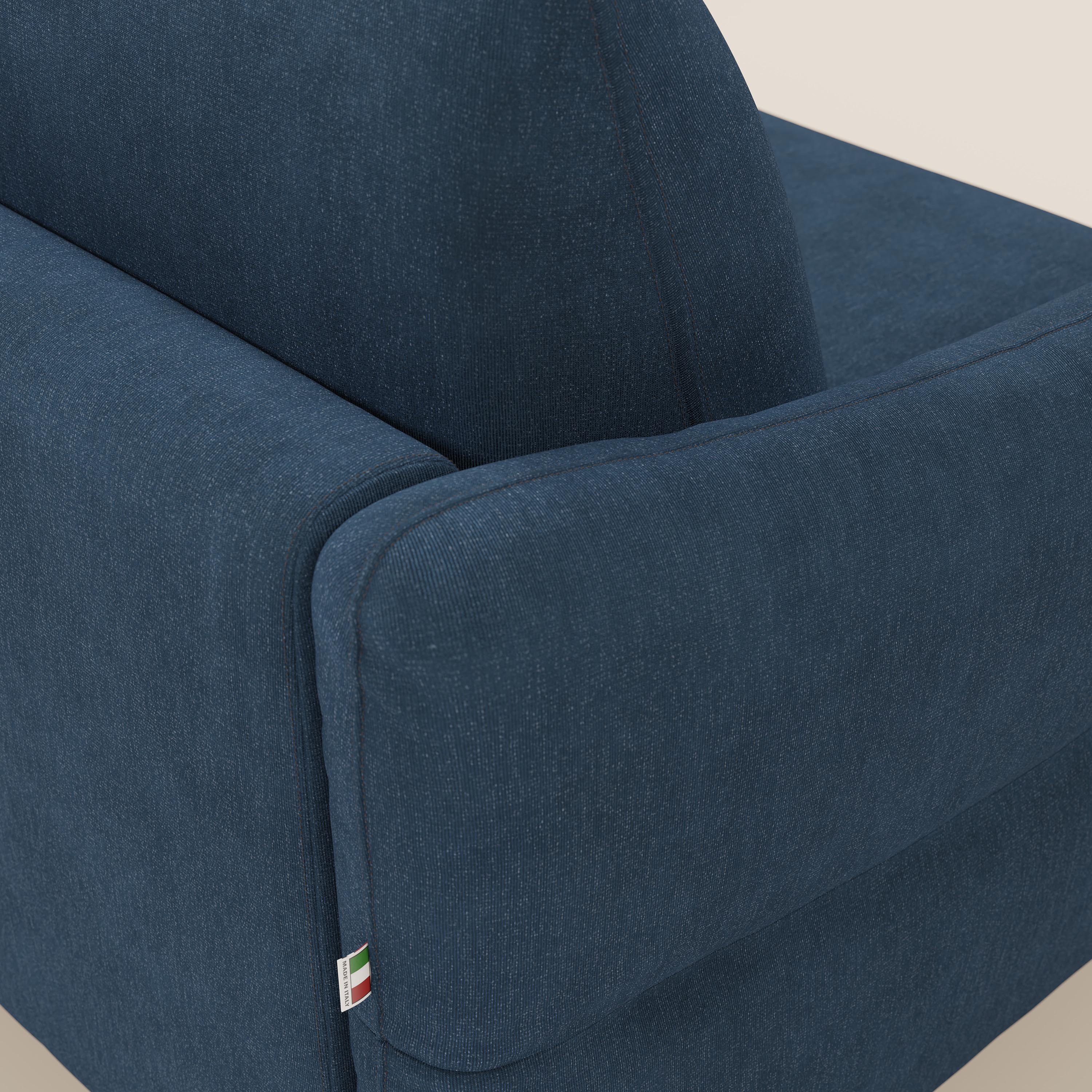 Dalia divano letto angolare con materasso alto 18 cm piedini alti e penisola contenitore in tessuto smacchiabile T17 - divani.store