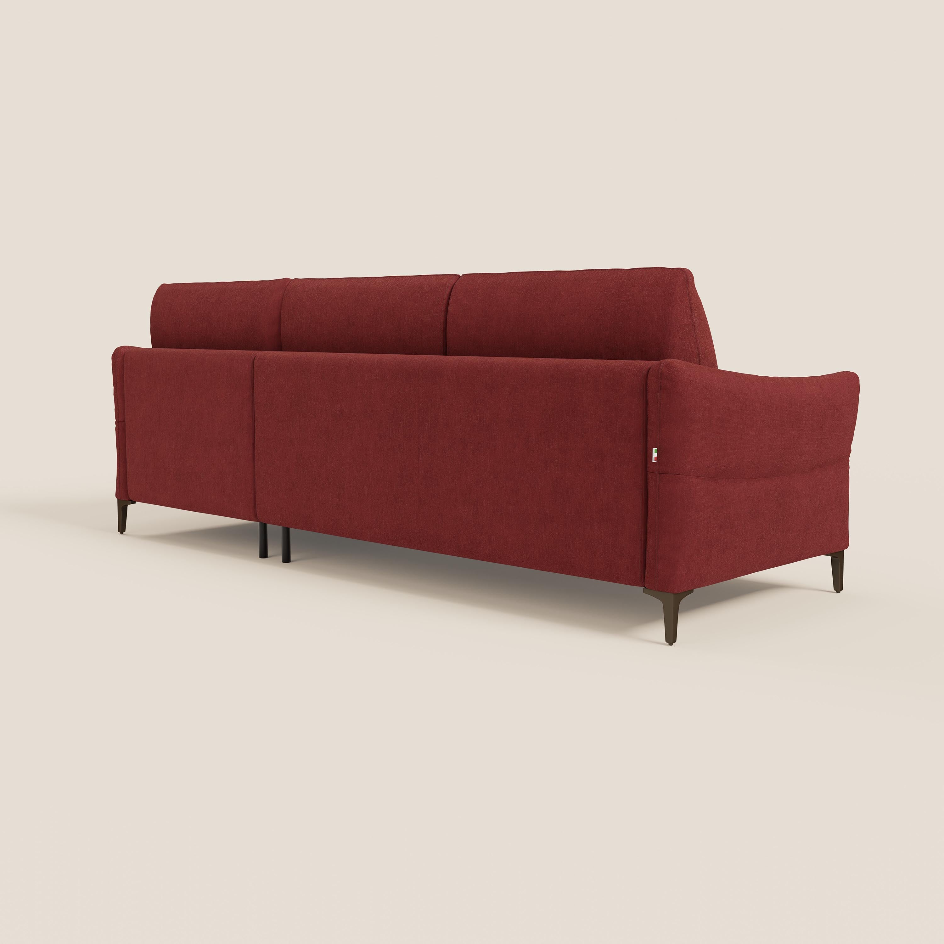 Dalia divano letto angolare con materasso alto 18 cm piedini alti e penisola contenitore in tessuto smacchiabile T17 - divani.store