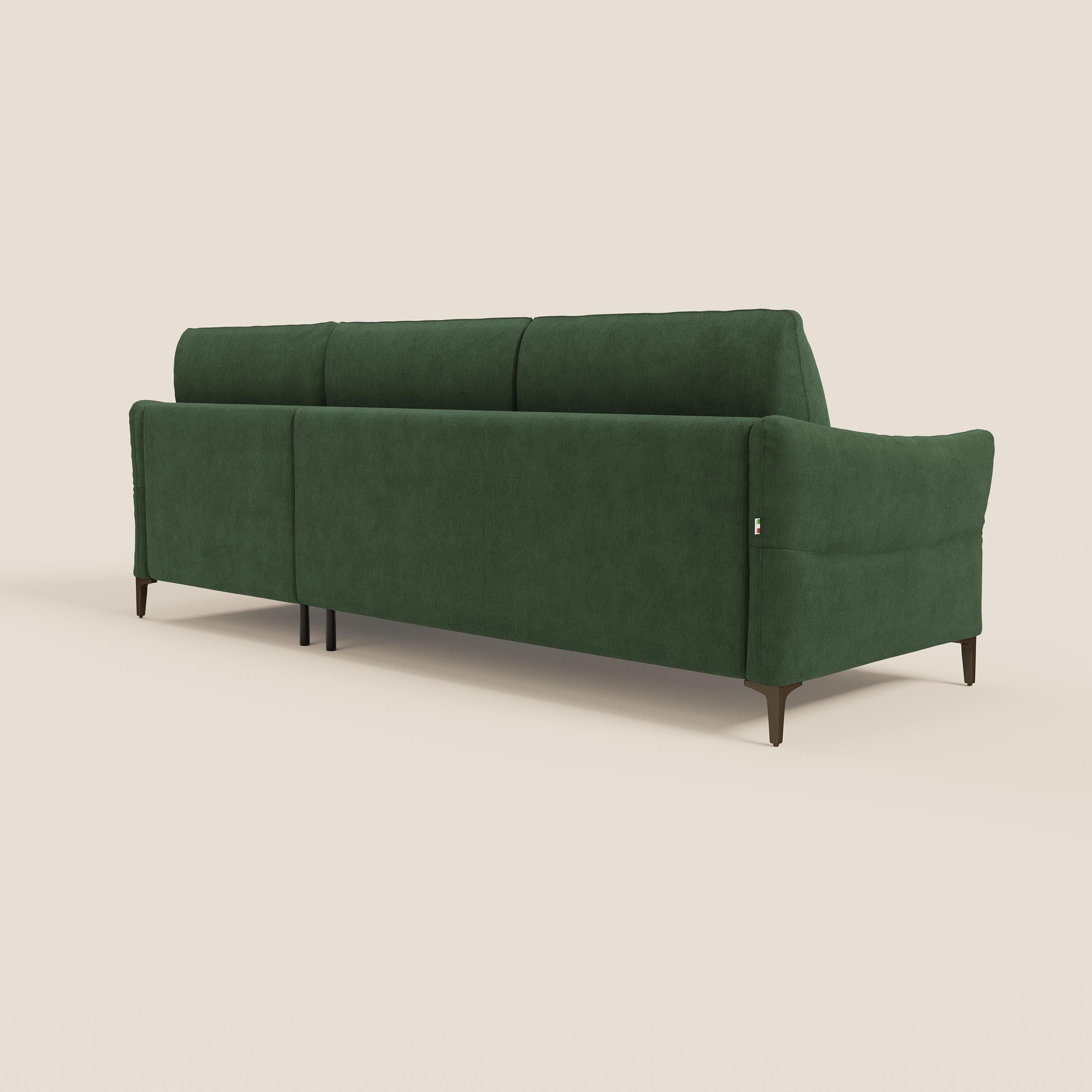 Dalia divano letto angolare con materasso alto 18 cm piedini alti e penisola contenitore in tessuto smacchiabile T17 - divani.store
