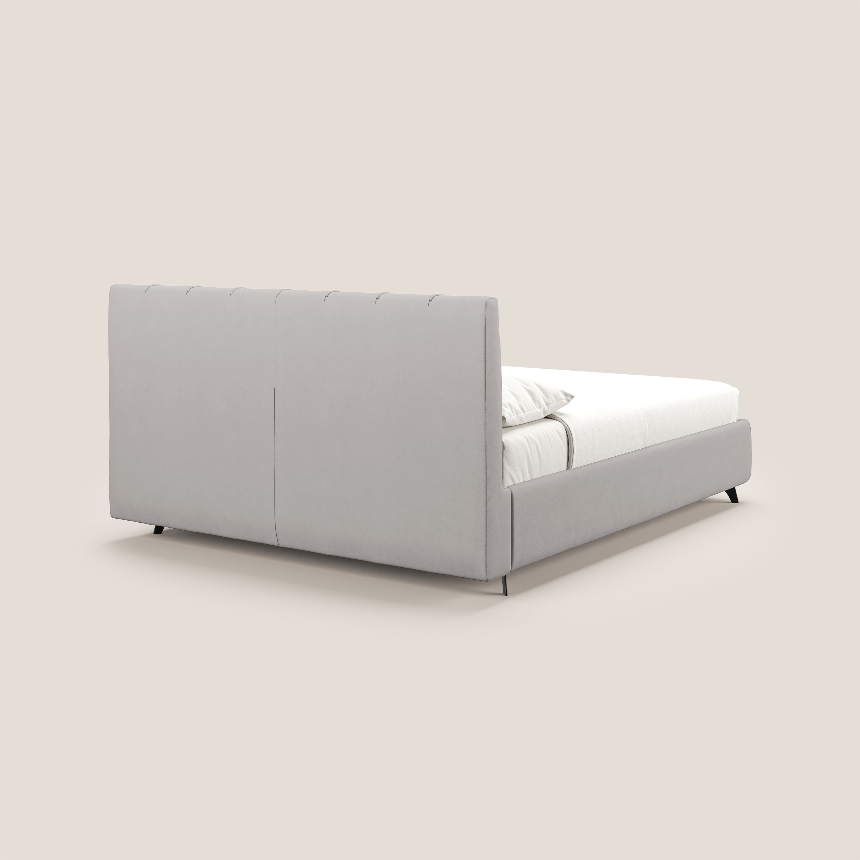 Bogart letto imbottito contenitore completamente sfoderabile in microfibra smacchiabile T11 grigio chiaro - divani.store