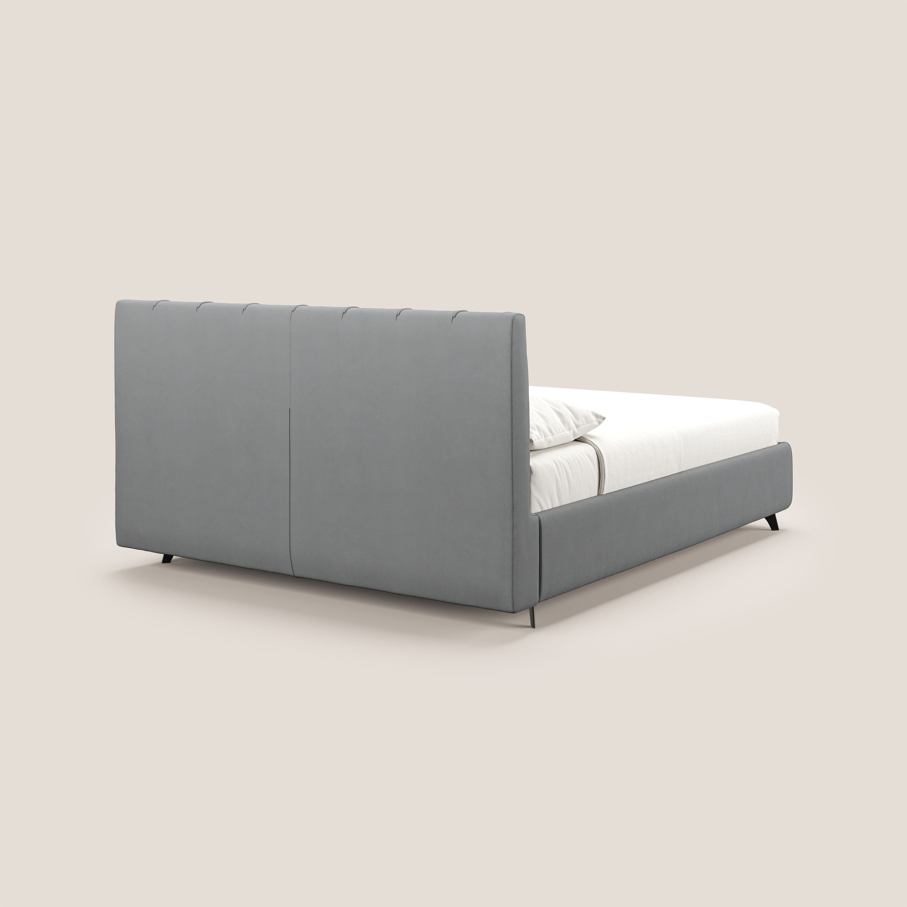 Bogart letto imbottito contenitore completamente sfoderabile in microfibra smacchiabile T11 grigio - divani.store