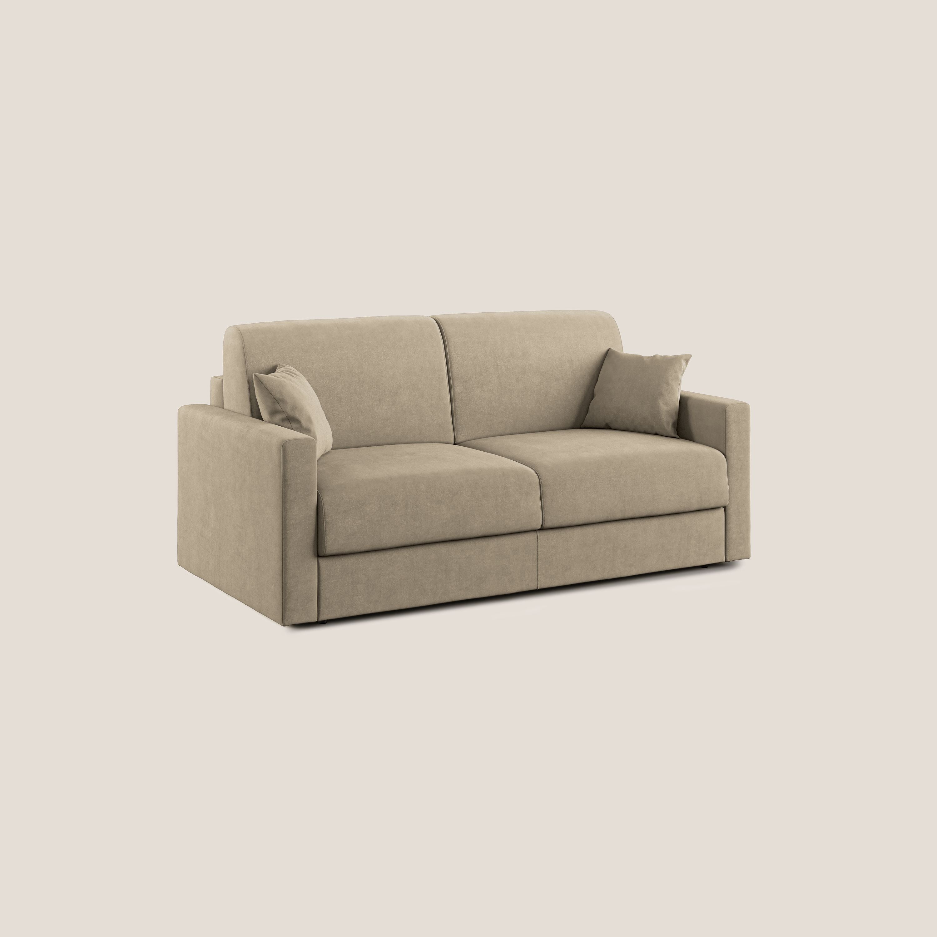 Chris Divano letto in microfibra smacchiabile T11 tortora - divani.store