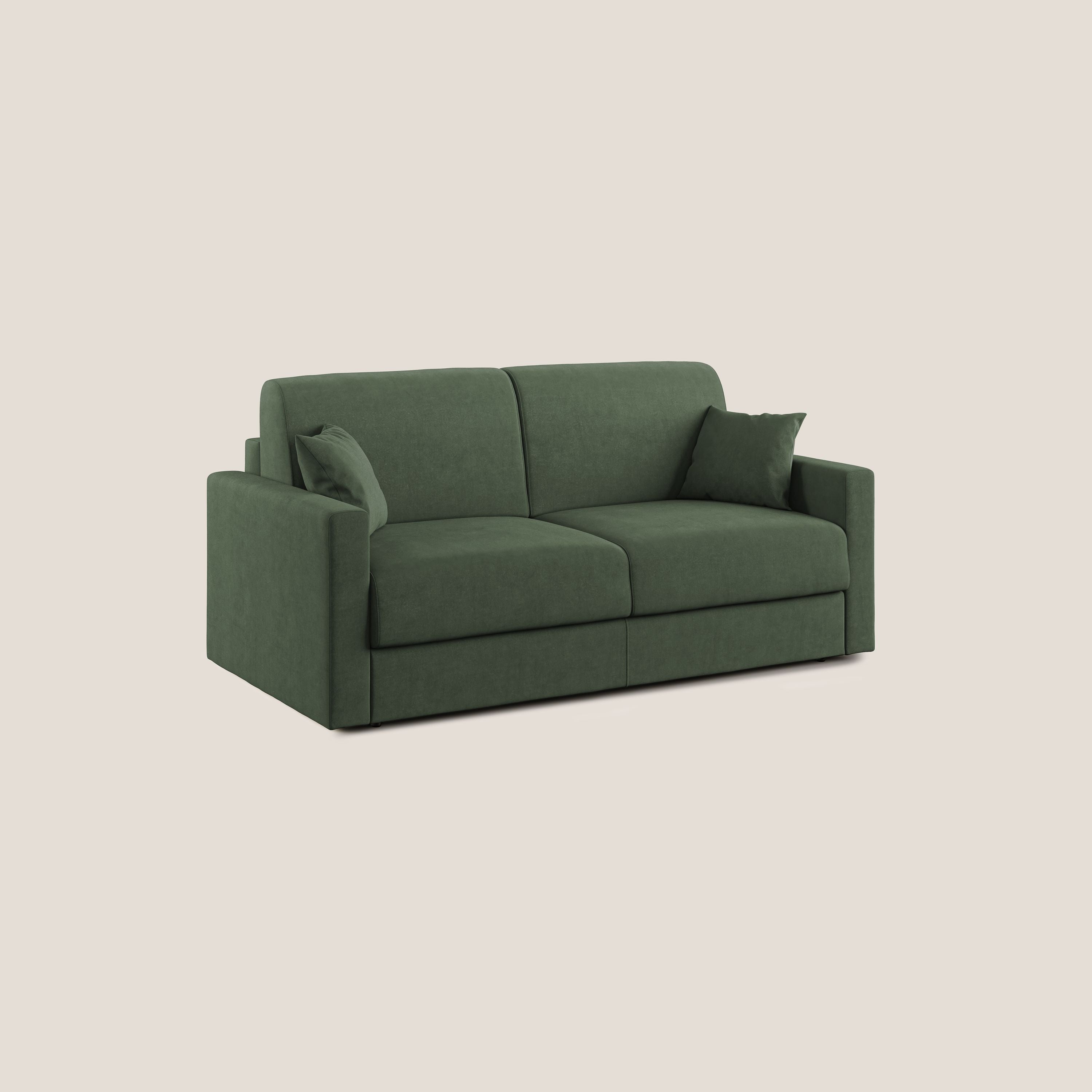 Chris Divano letto in microfibra smacchiabile T11 verde - divani.store