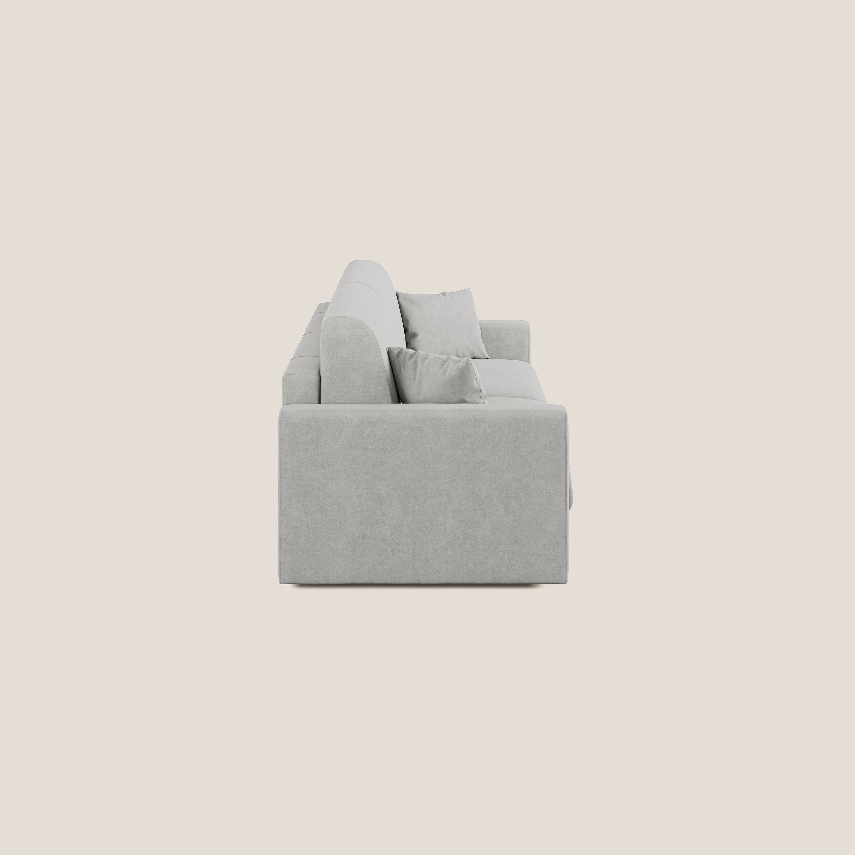 Chris Divano letto in microfibra smacchiabile T11 grigio chiaro - divani.store