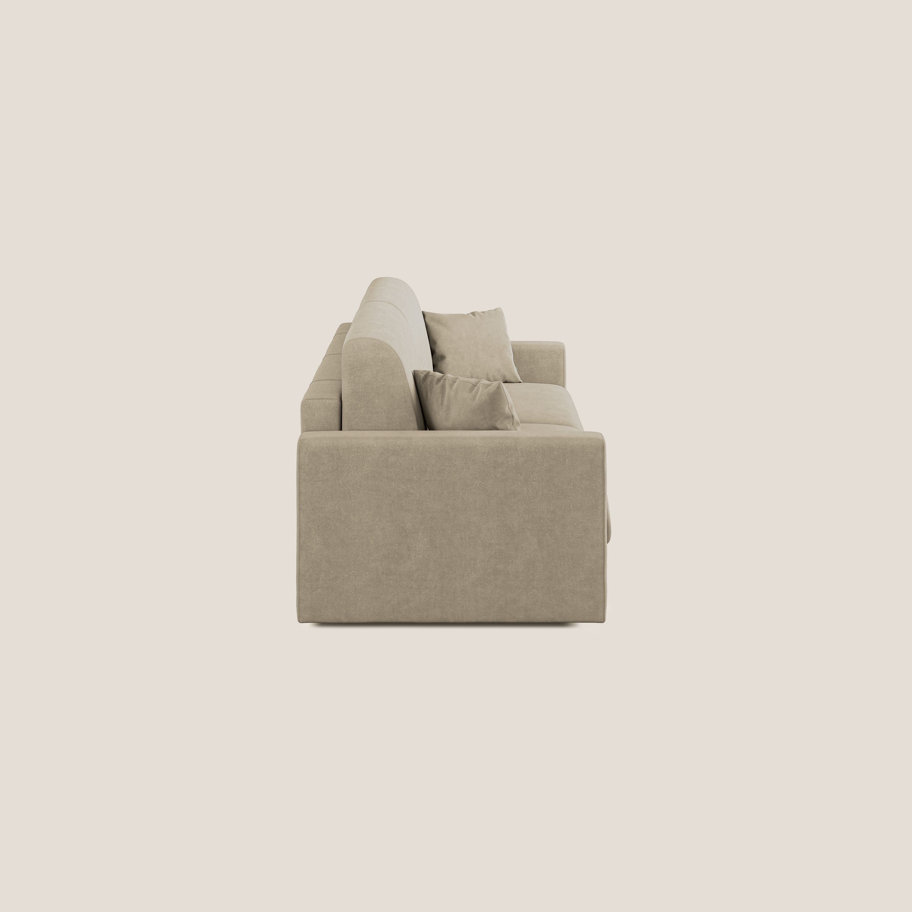 Chris Divano letto in microfibra smacchiabile T11 tortora - divani.store