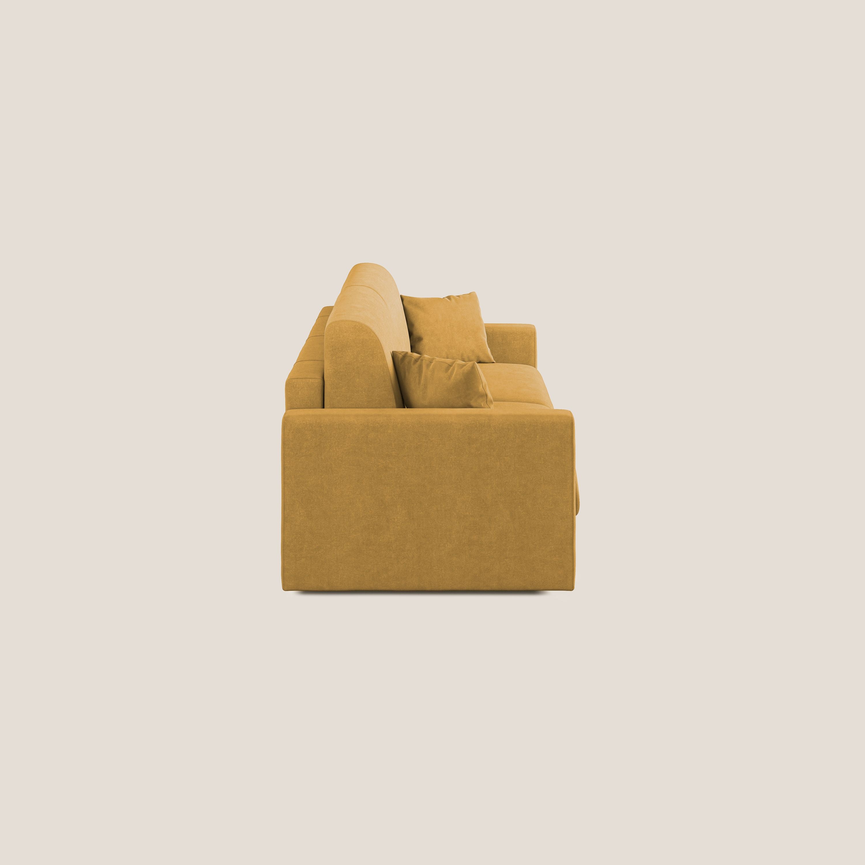 Chris Divano letto in microfibra smacchiabile T11 giallo - divani.store