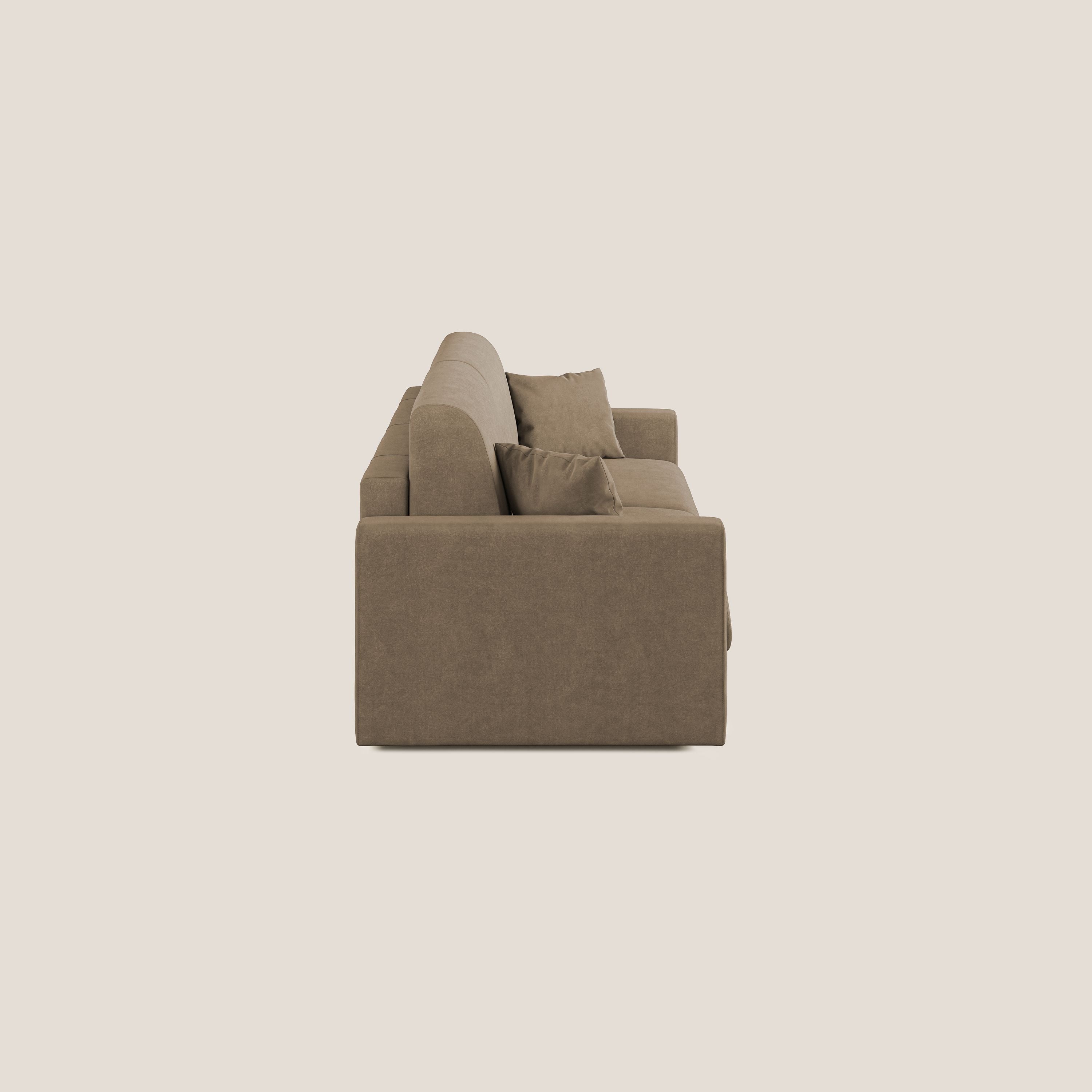 Chris Divano letto in microfibra smacchiabile T11 marrone - divani.store