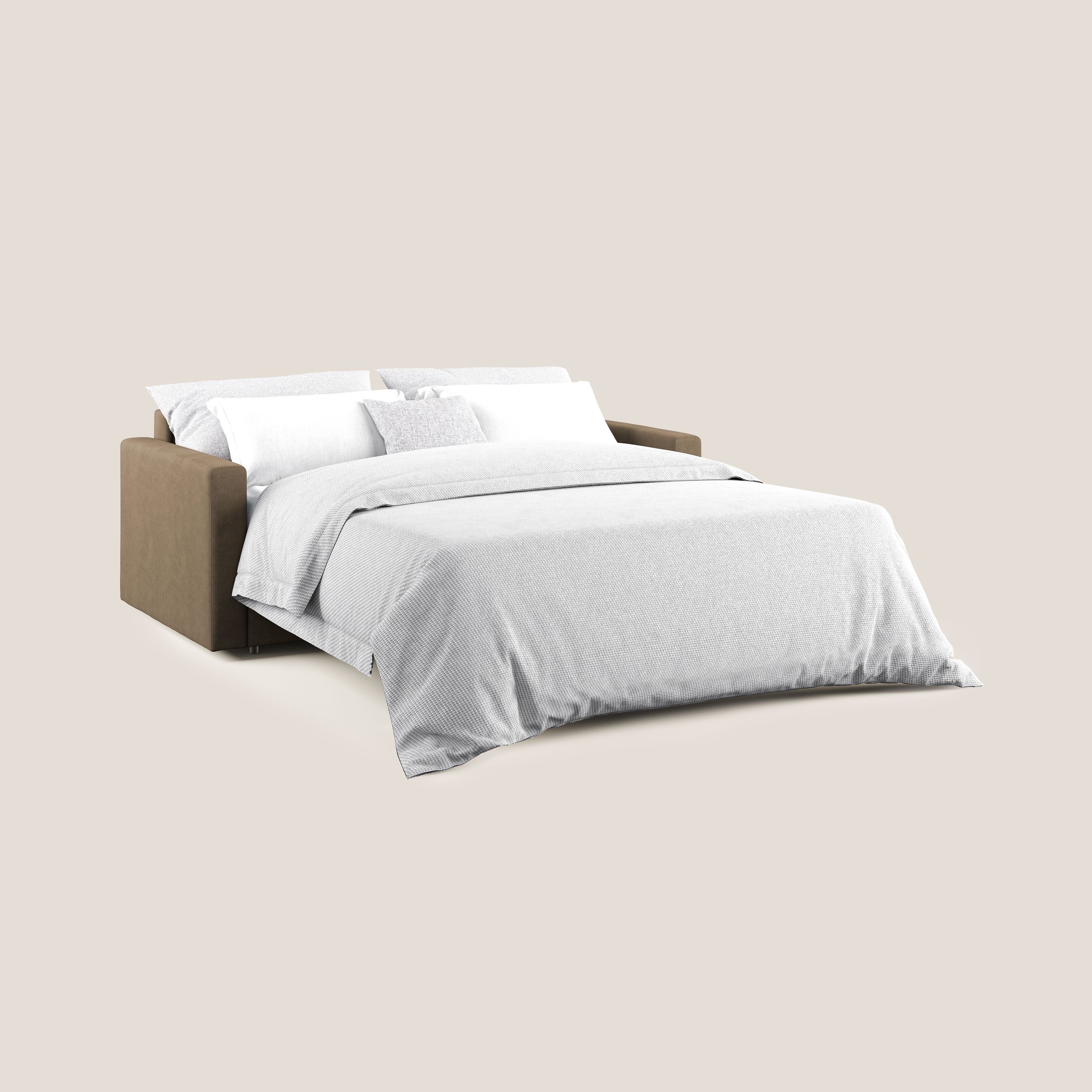 Chris Divano letto in microfibra smacchiabile T11 marrone - divani.store