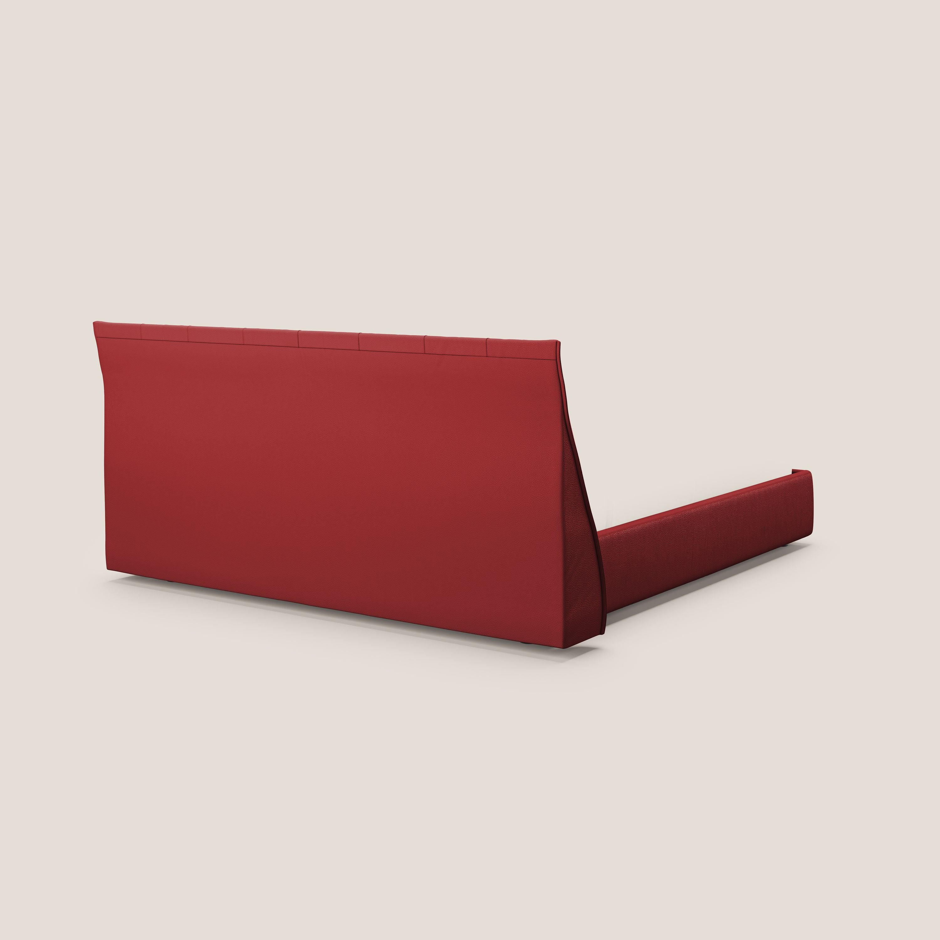 Clizia letto imbottito di design con vano contenitore in ecopelle impermeabile T04 rosso - divani.store