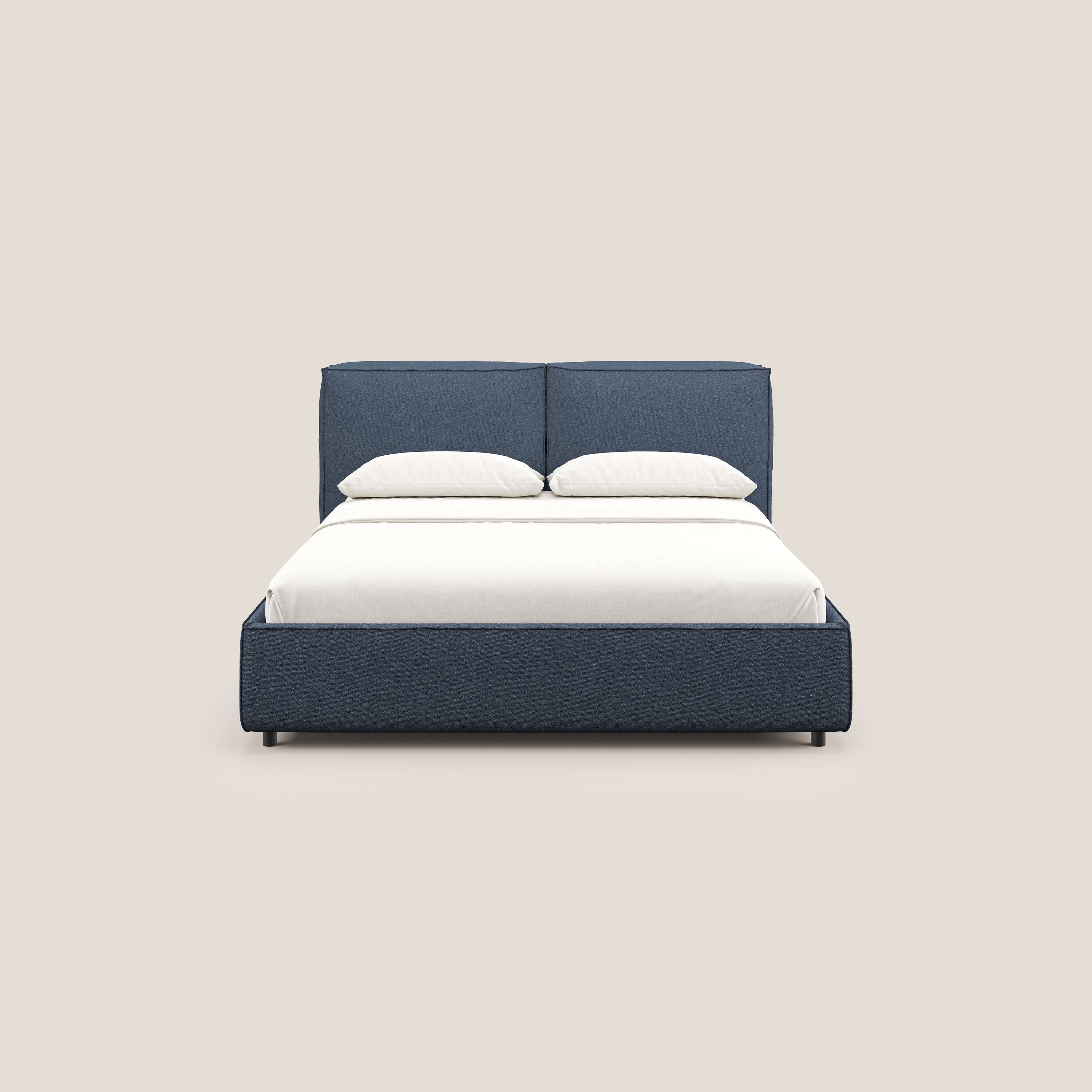 Cocoon letto imbottito contenitore sfoderabile in bouclet impermeabile T07 blu - divani.store