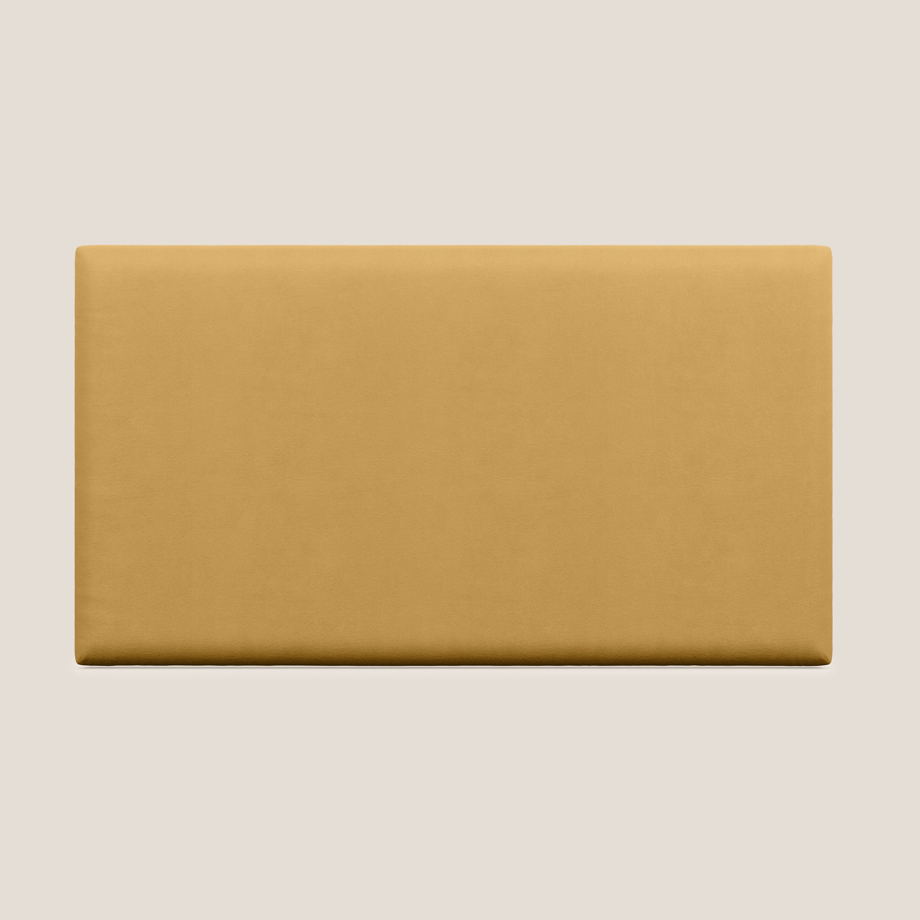 Testata pannello a muro media di varie dimensioni in microfibra smacchiabile T11 giallo - divani.store