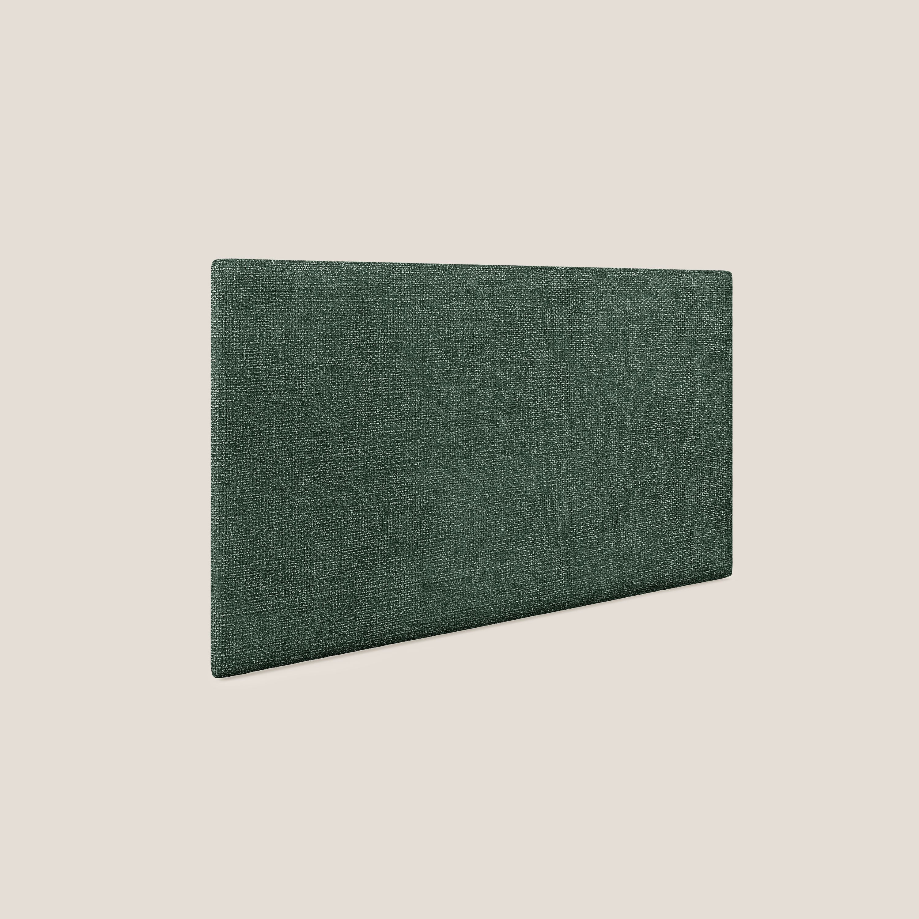 Testata pannello a muro media di varie dimensioni in morbido tessuto impermeabile T10 verde - divani.store